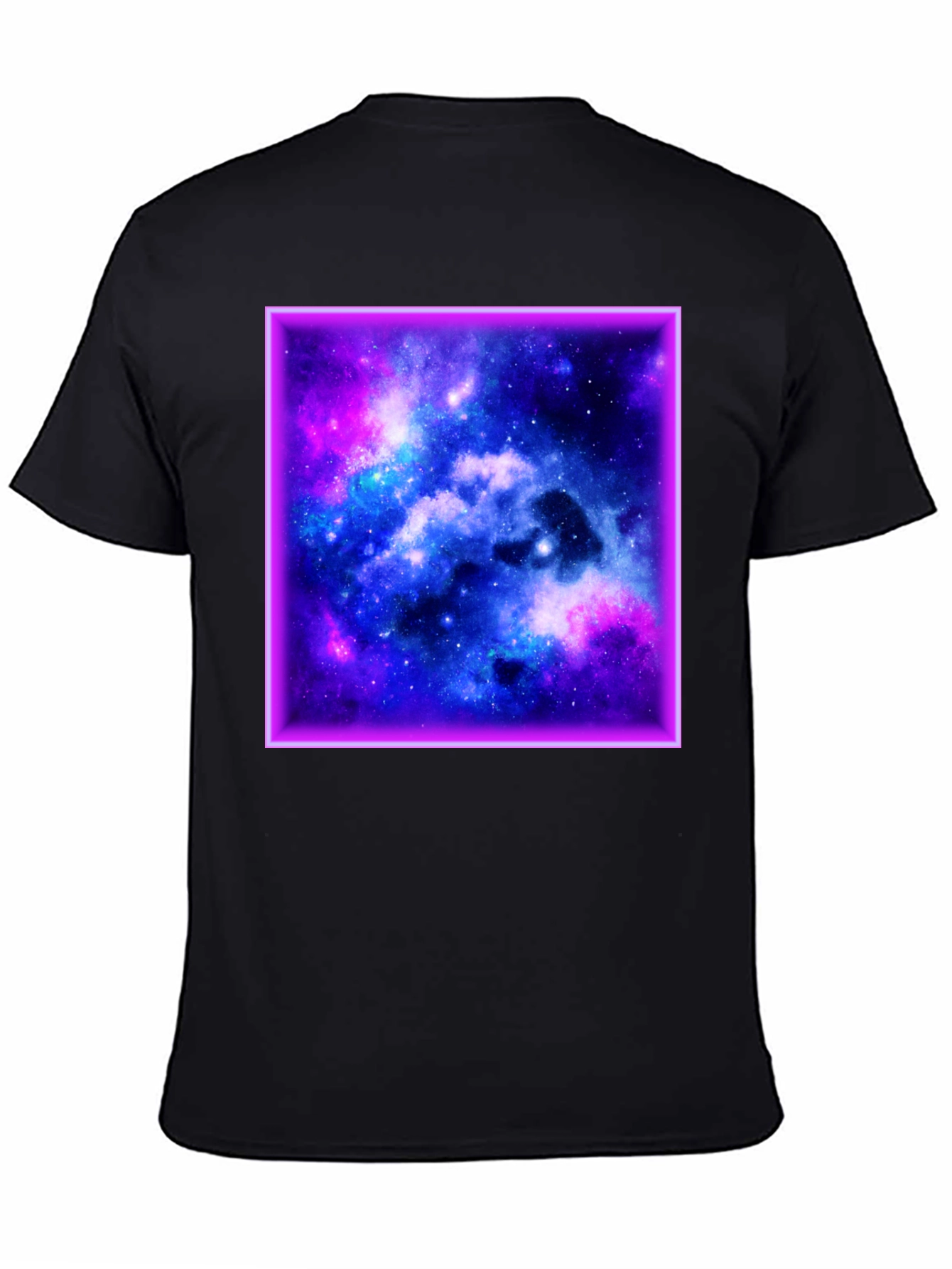 Galaxy Square Graphic Print Black T-Shirt