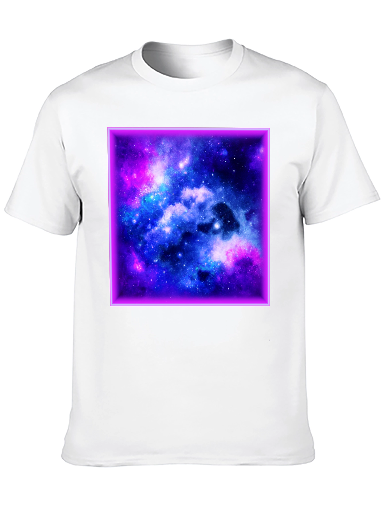 Galaxy Square Graphic Print Black T-Shirt