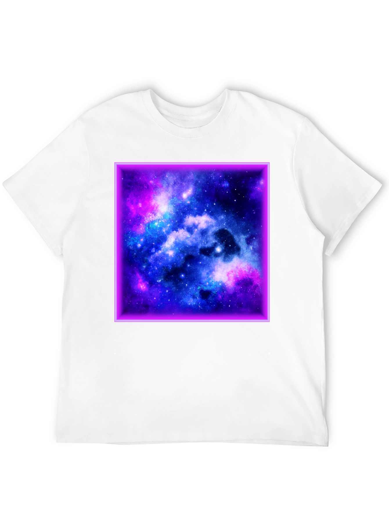 Galaxy Square Graphic Print Black T-Shirt