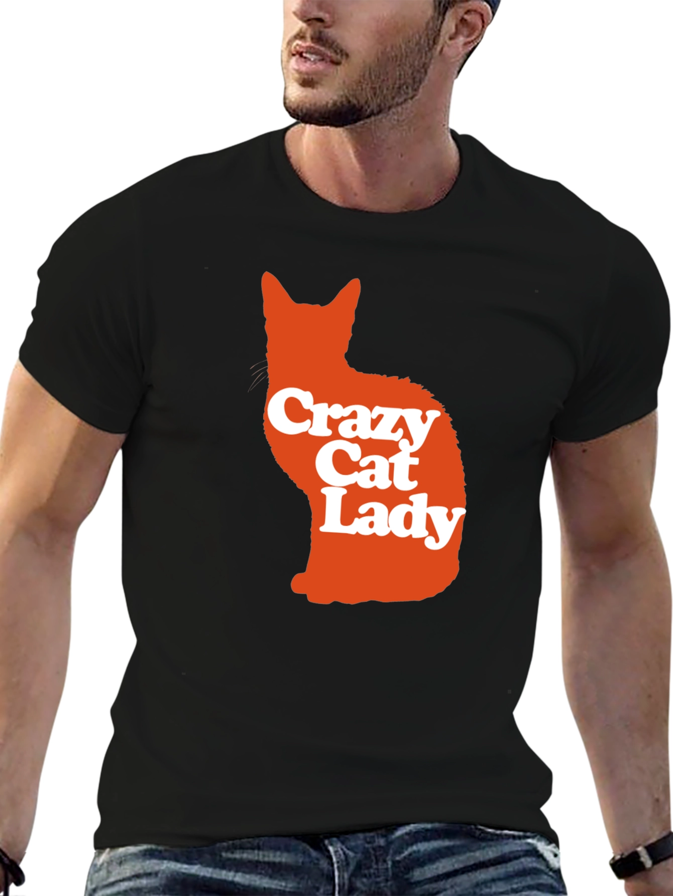 Crazy Cat Lady Graphic Tee - Mens Black T-Shirt