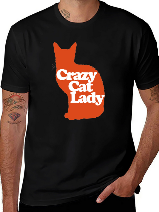 Crazy Cat Lady Graphic Tee - Mens Black T-Shirt