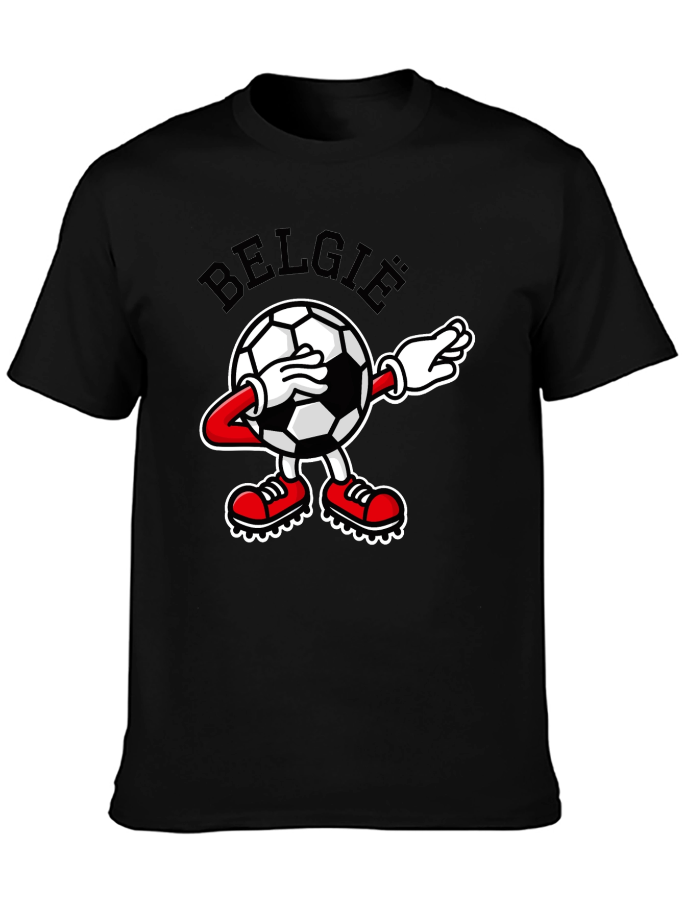 Belgie Dabbing Soccer Ball Black T-Shirt