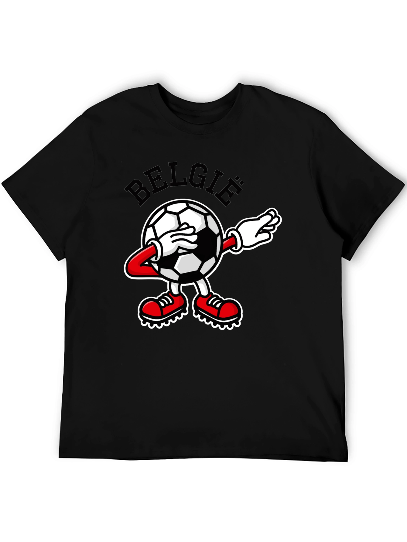 Belgie Dabbing Soccer Ball Black T-Shirt
