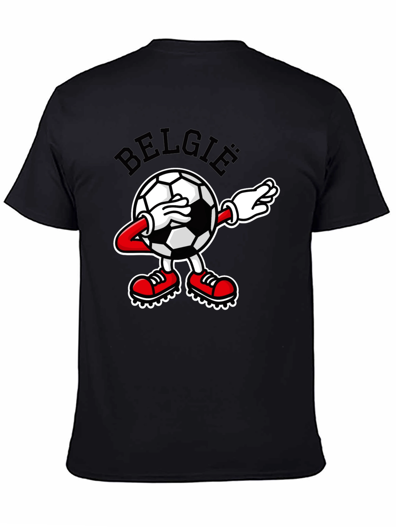 Belgie Dabbing Soccer Ball Black T-Shirt