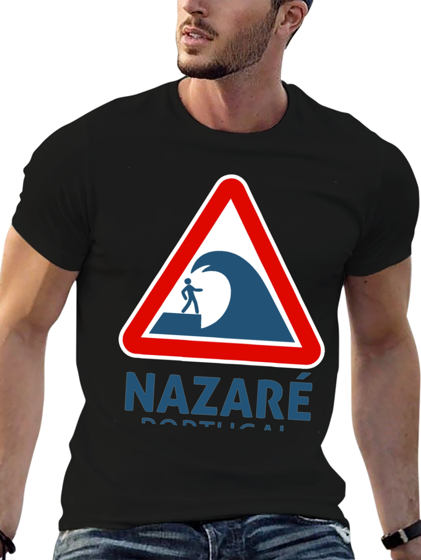 Nazaré Portugal Wave Warning Graphic Tee