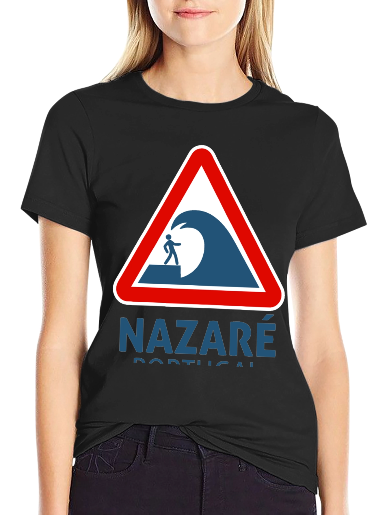 Nazaré Portugal Wave Warning Graphic Tee