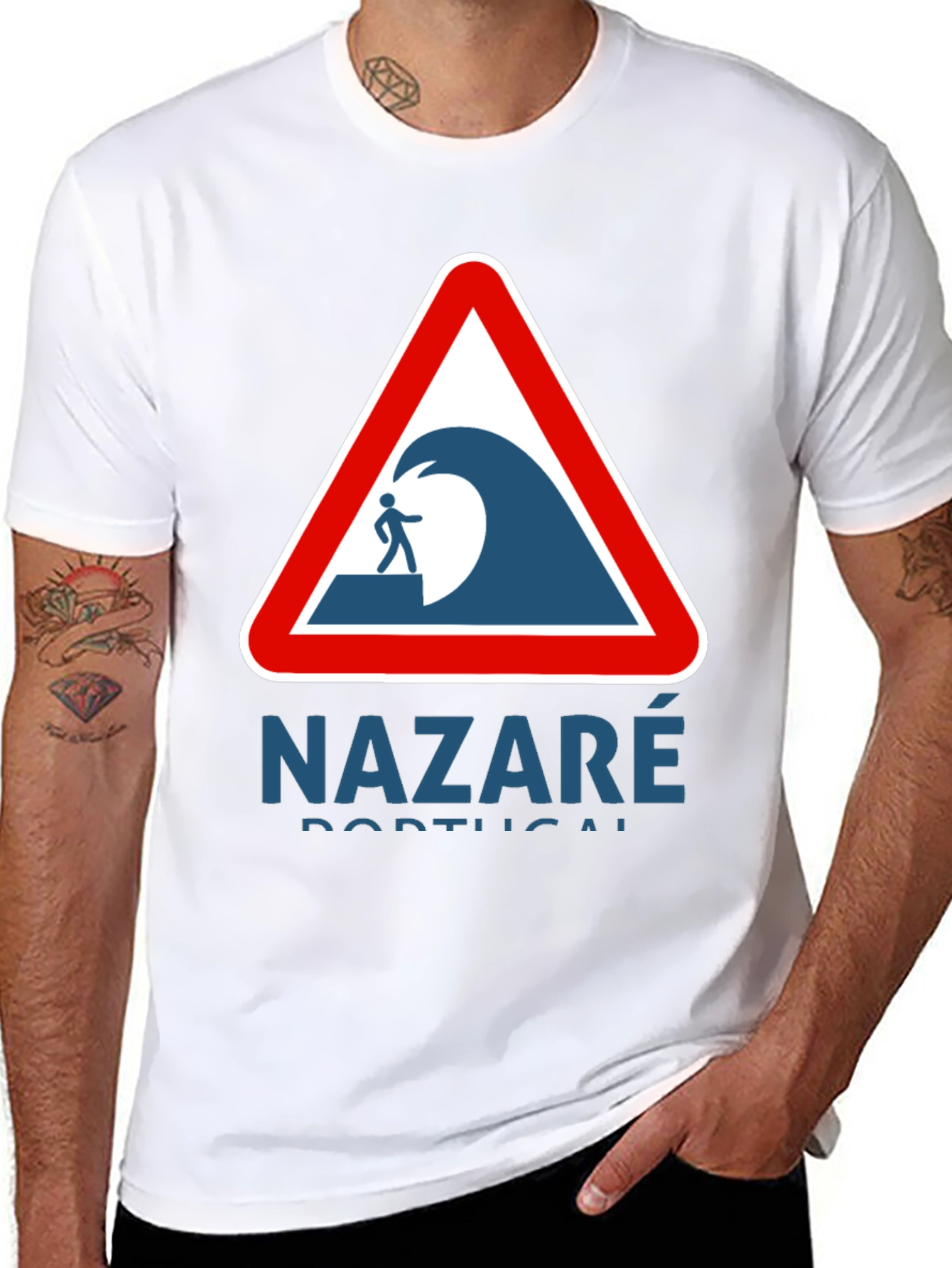 Nazaré Portugal Wave Warning Graphic Tee