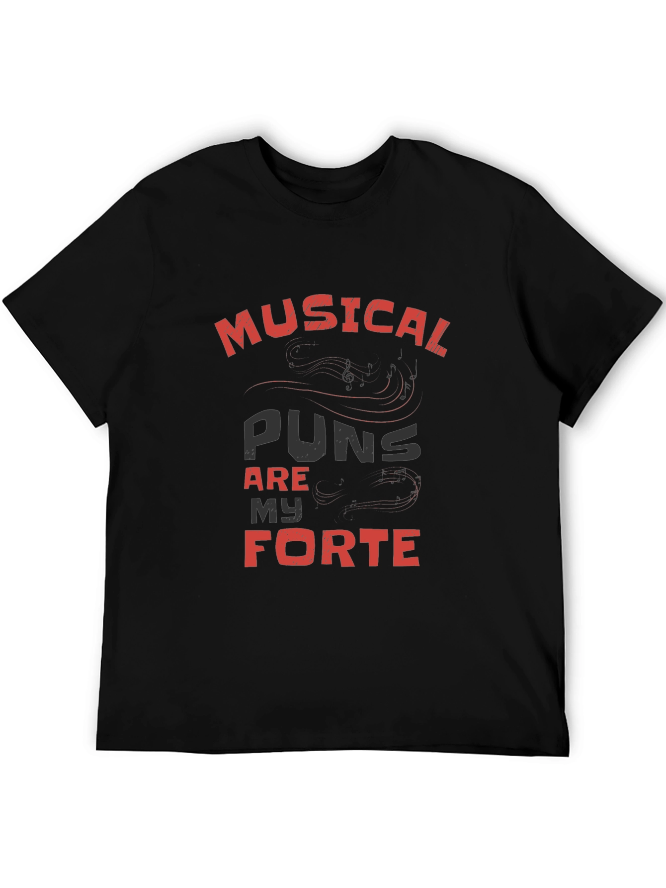 Musical Puns Are My Forte Black T-Shirt
