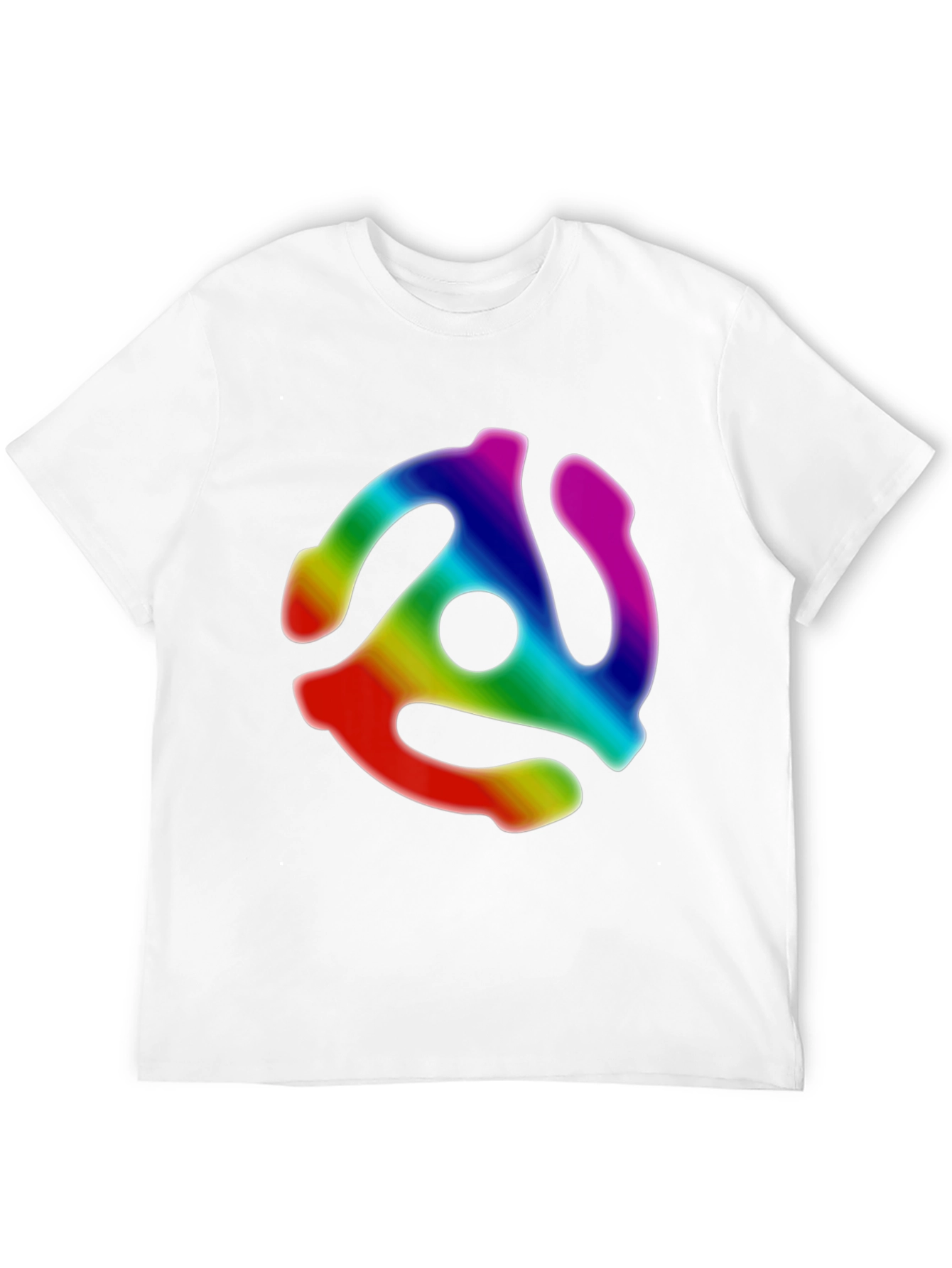 Retro Rainbow Record Adapter Black T-Shirt