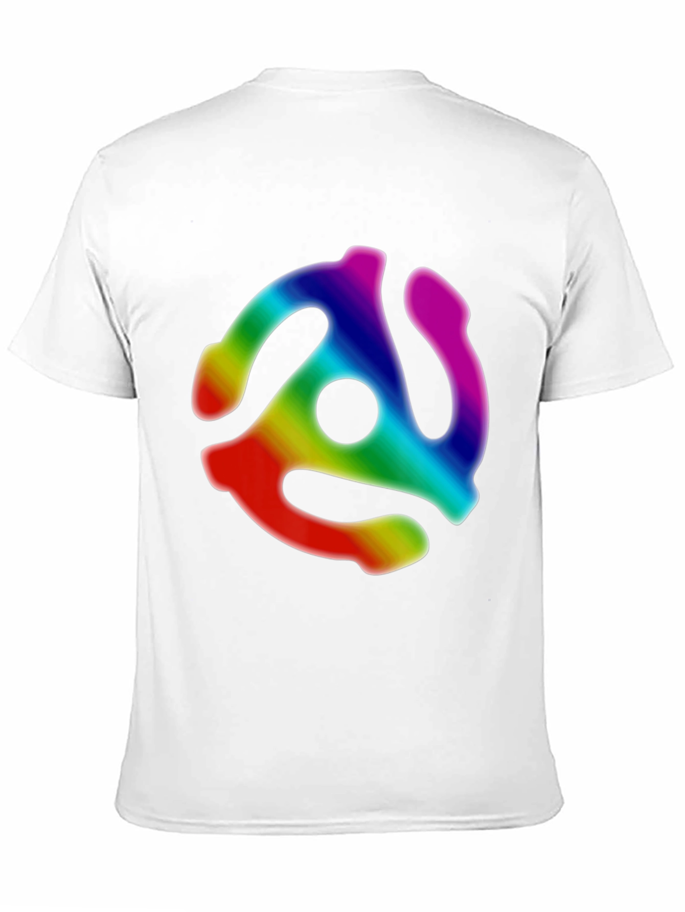 Retro Rainbow Record Adapter Black T-Shirt