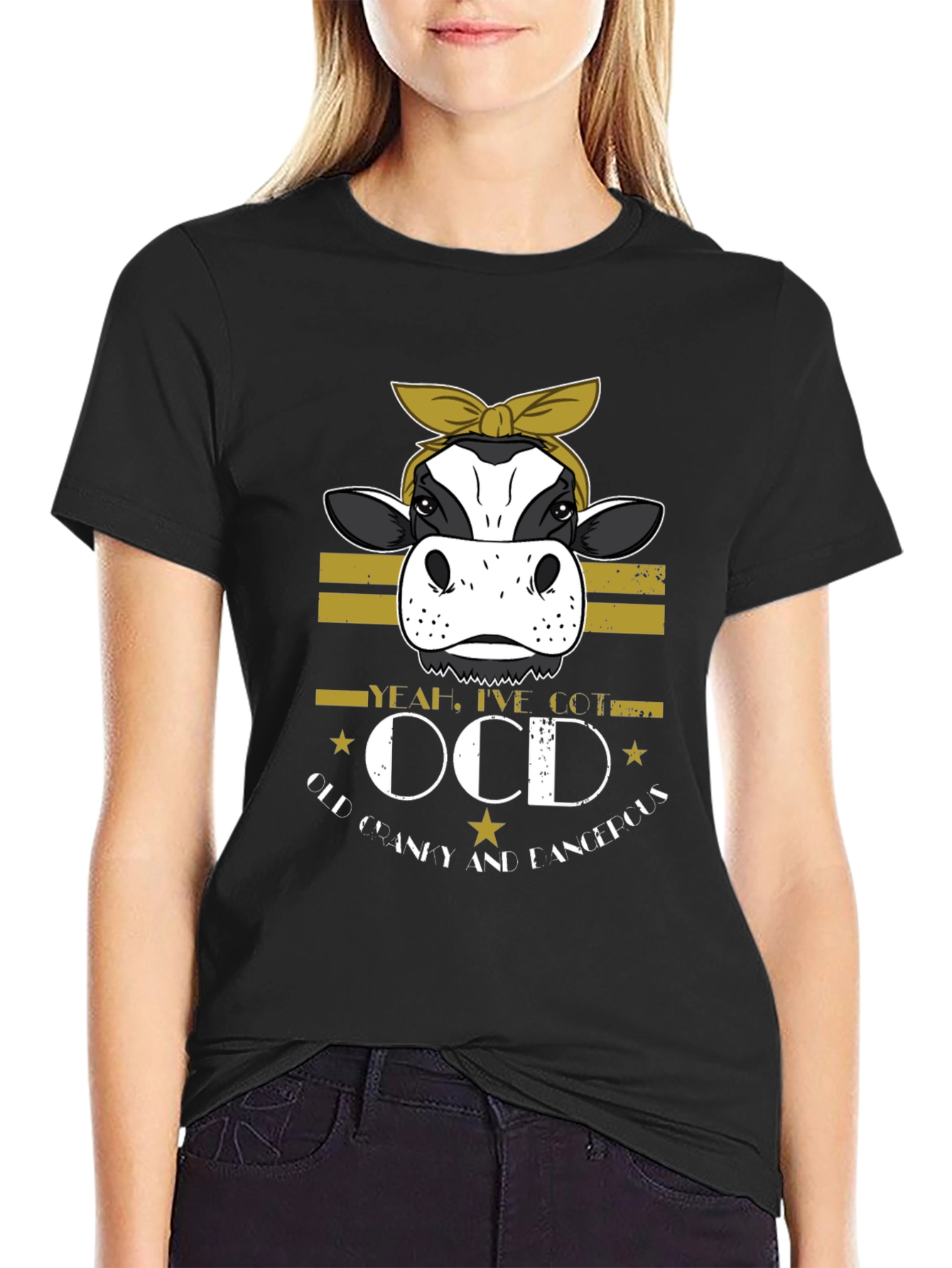 OCD Cow T-Shirt - Old Cranky and Dangerous