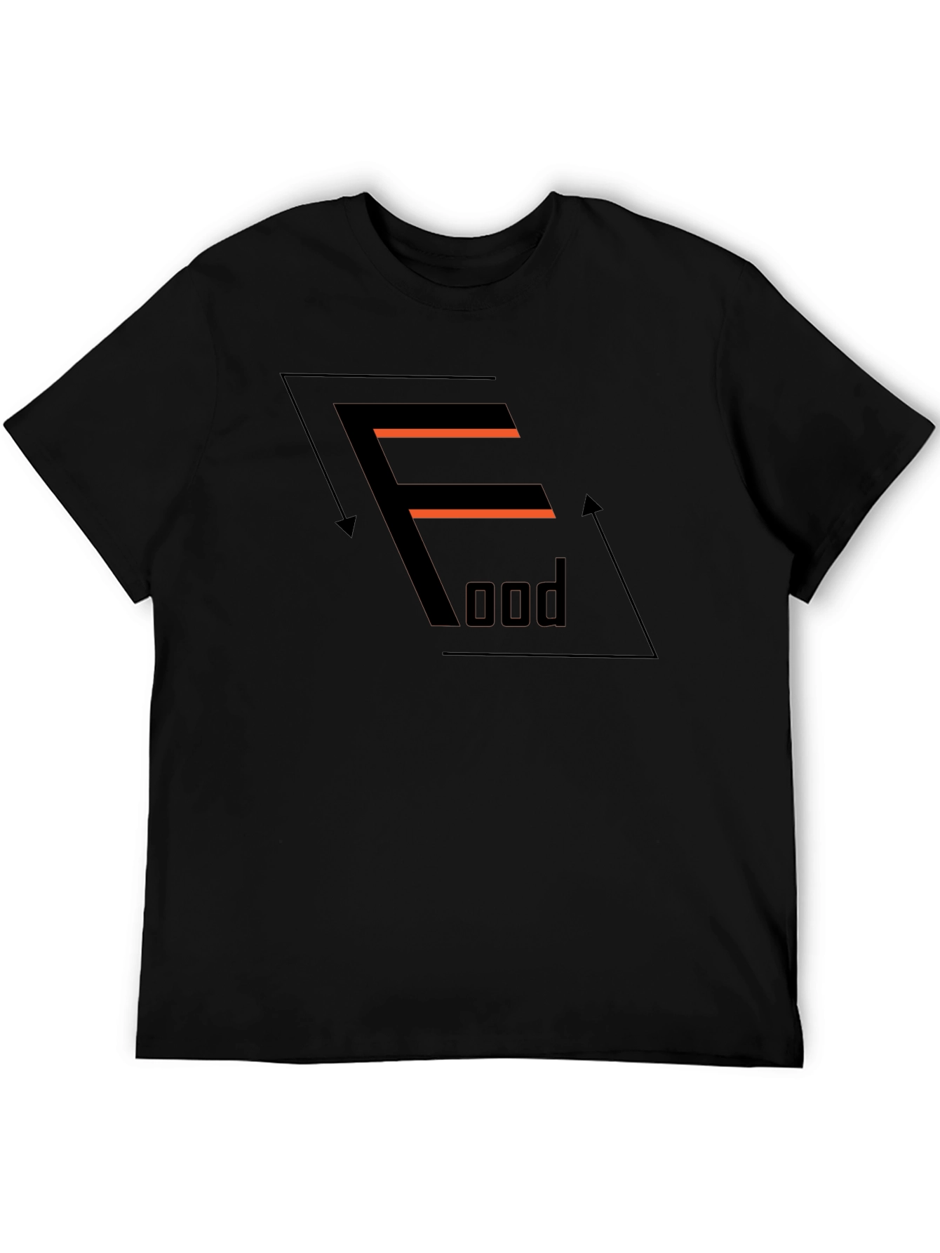 Graphic Print Black T-Shirt - Food Design