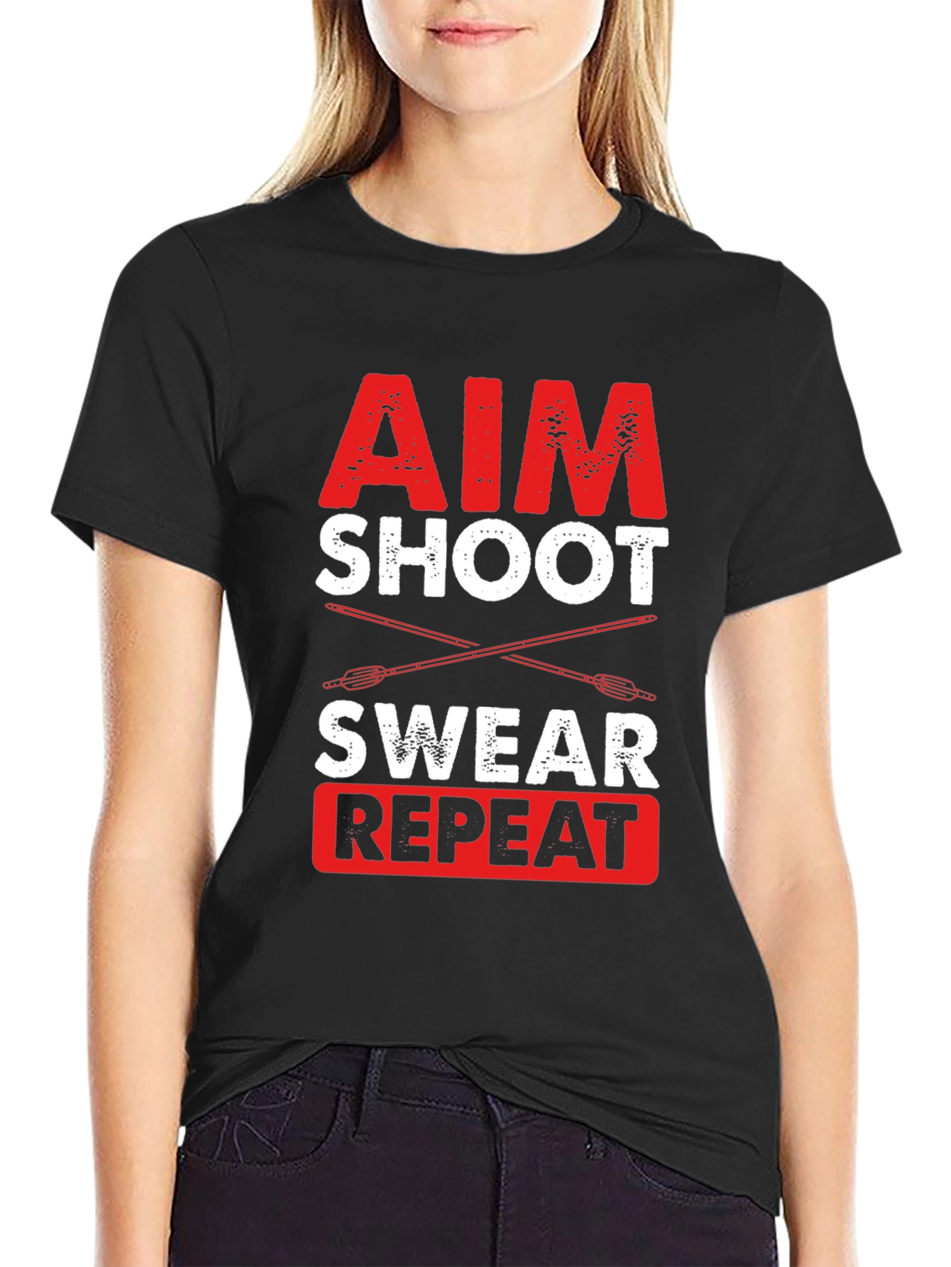 Aim Shoot Swear Repeat Archery T-Shirt