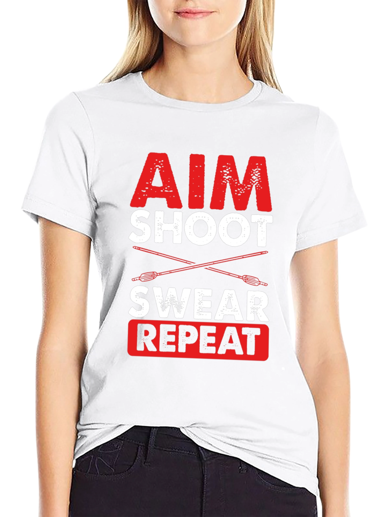 Aim Shoot Swear Repeat Archery T-Shirt