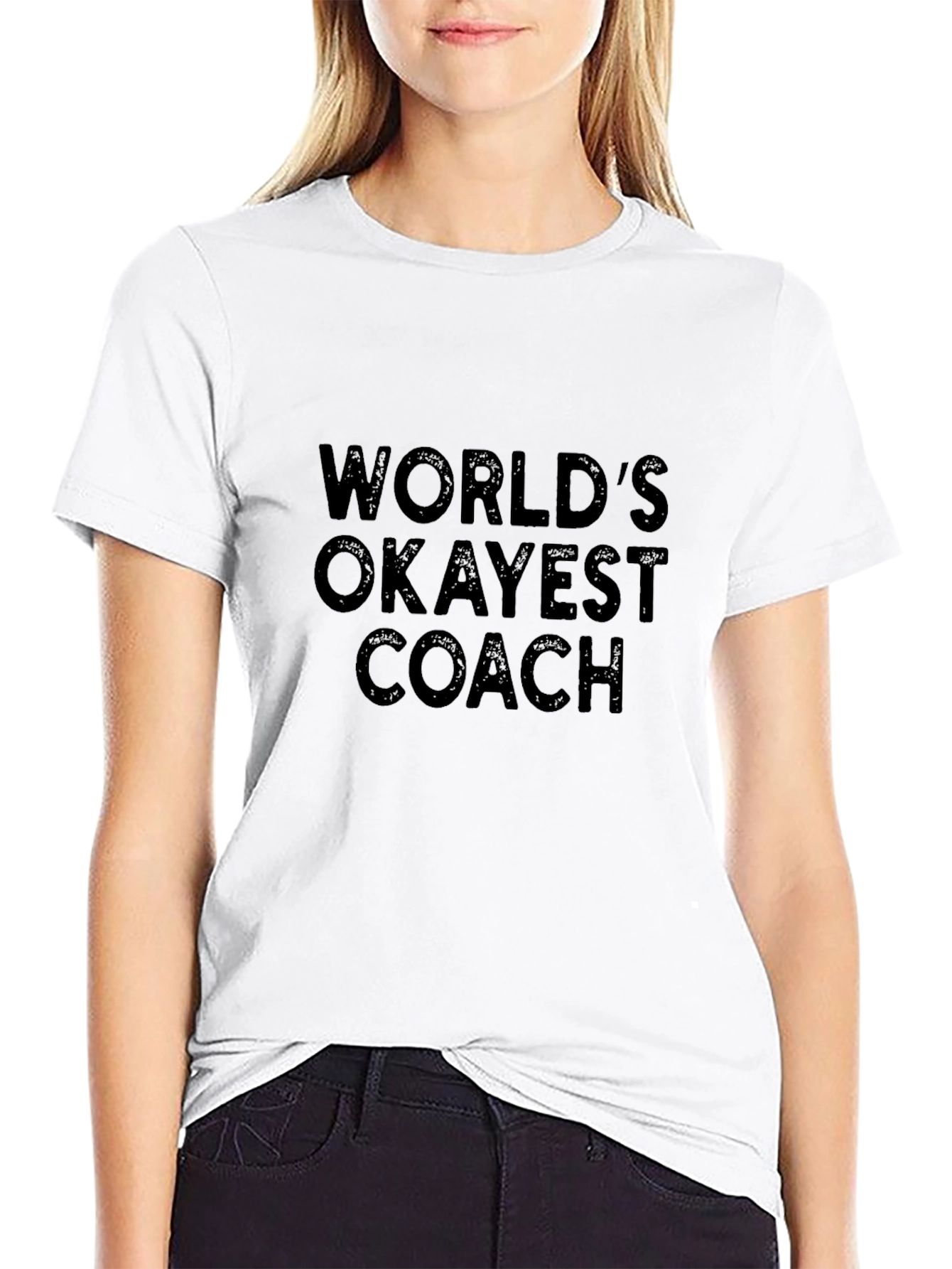 Worlds Okayest Coach T-Shirt Funny Sarcastic Tee