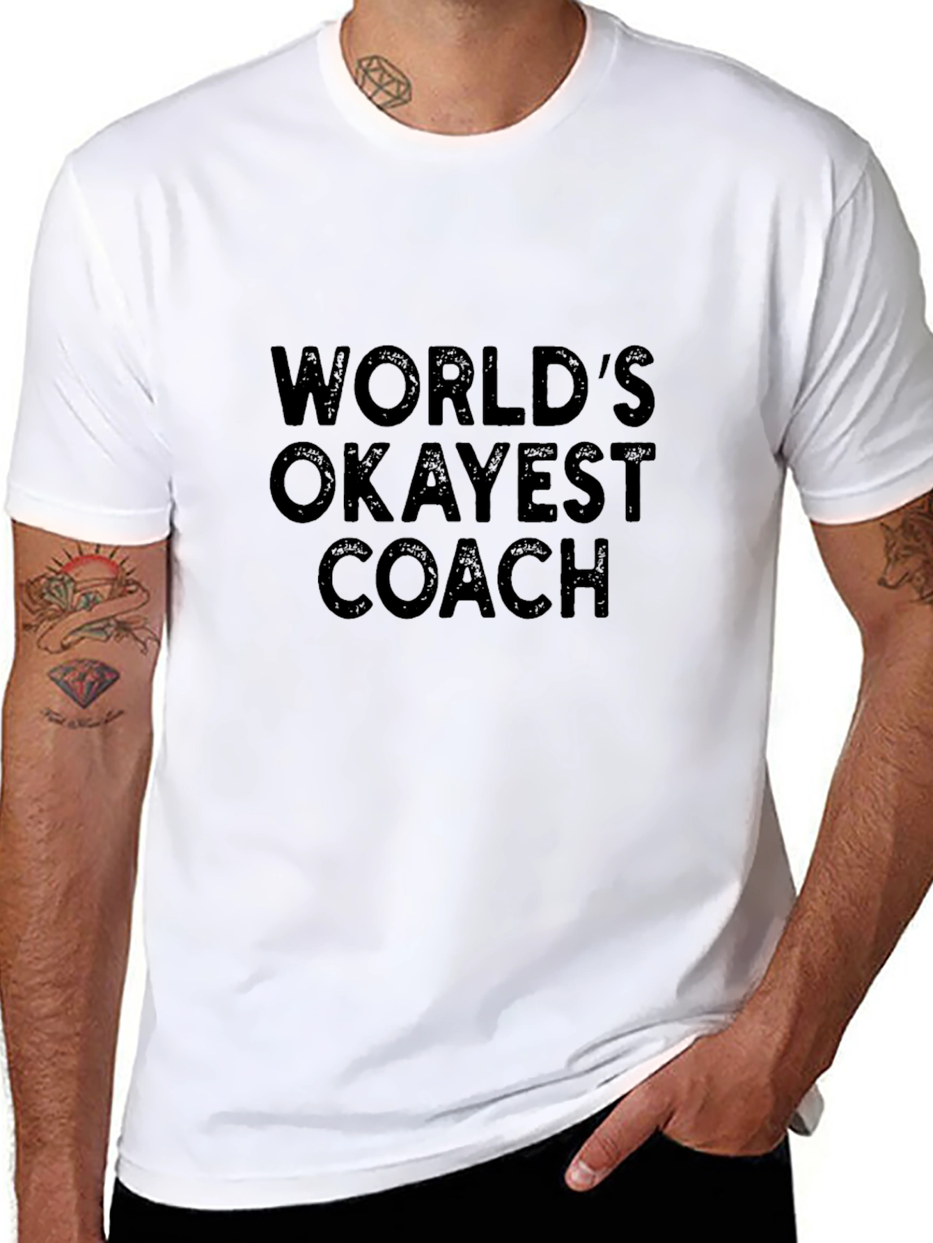 Worlds Okayest Coach T-Shirt Funny Sarcastic Tee