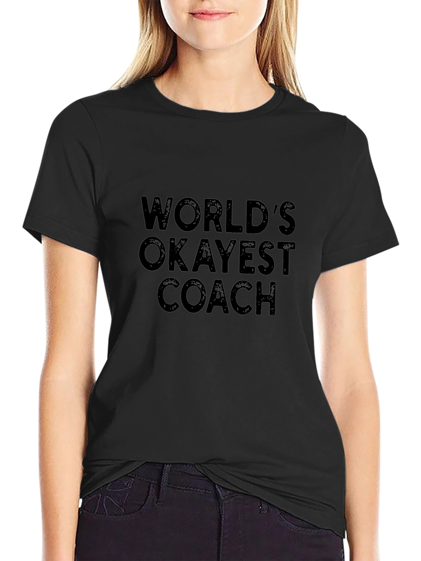 Worlds Okayest Coach T-Shirt Funny Sarcastic Tee