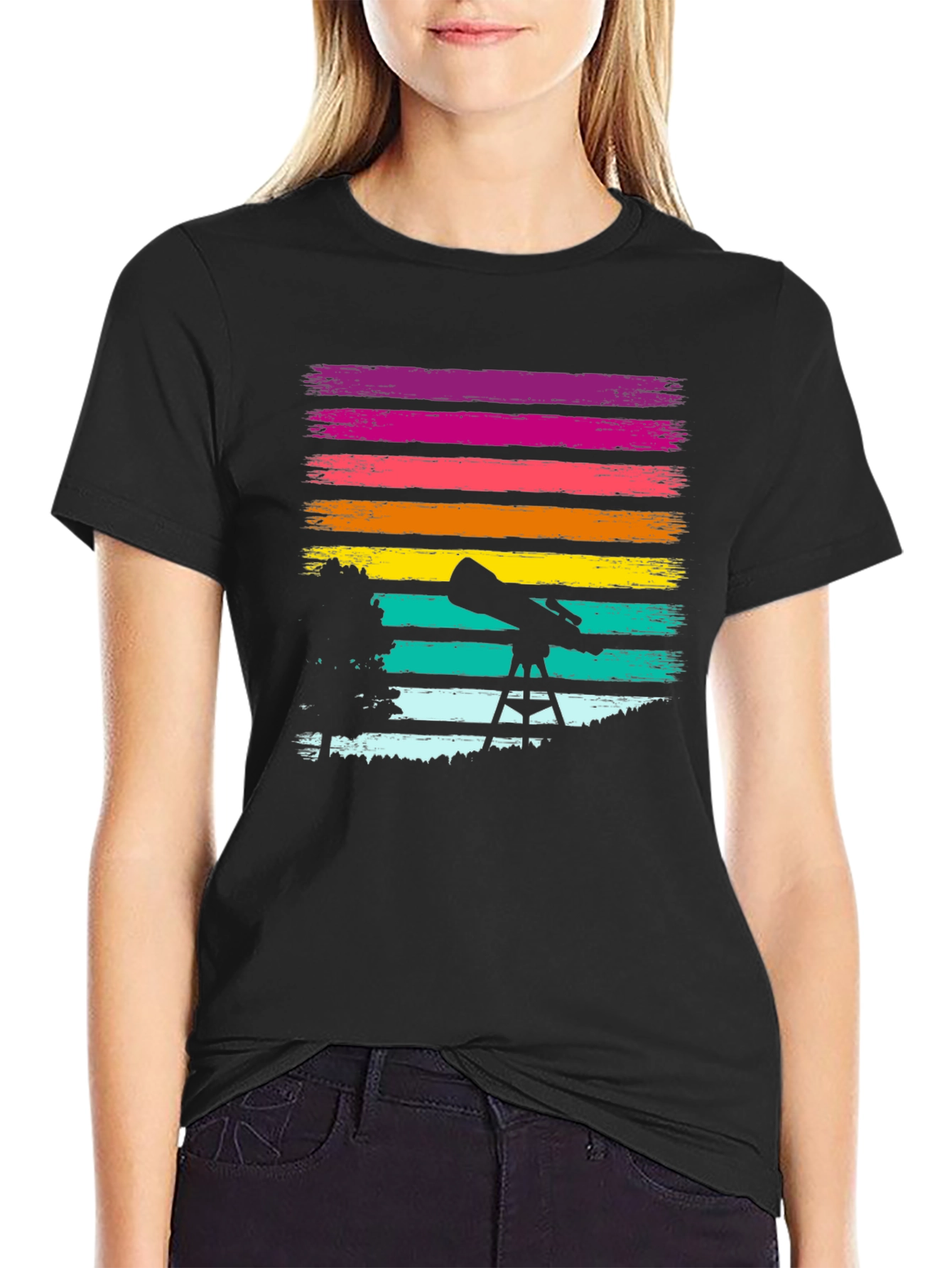 Telescope Graphic T-Shirt - Black