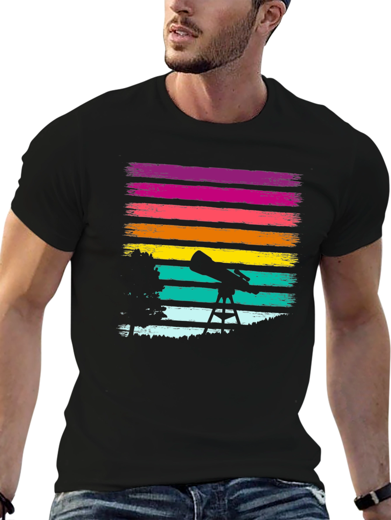 Telescope Graphic T-Shirt - Black