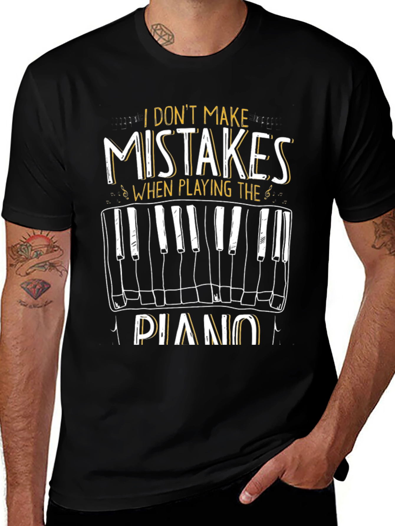 I Dont Make Mistakes Playing Piano Graphic Tee