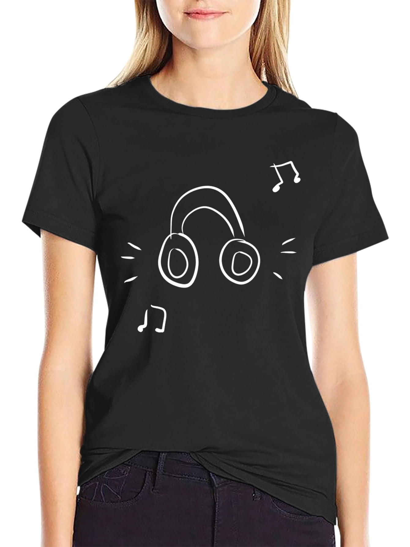 Music Lovers Tee: Headphone & Note Graphic T-Shirt