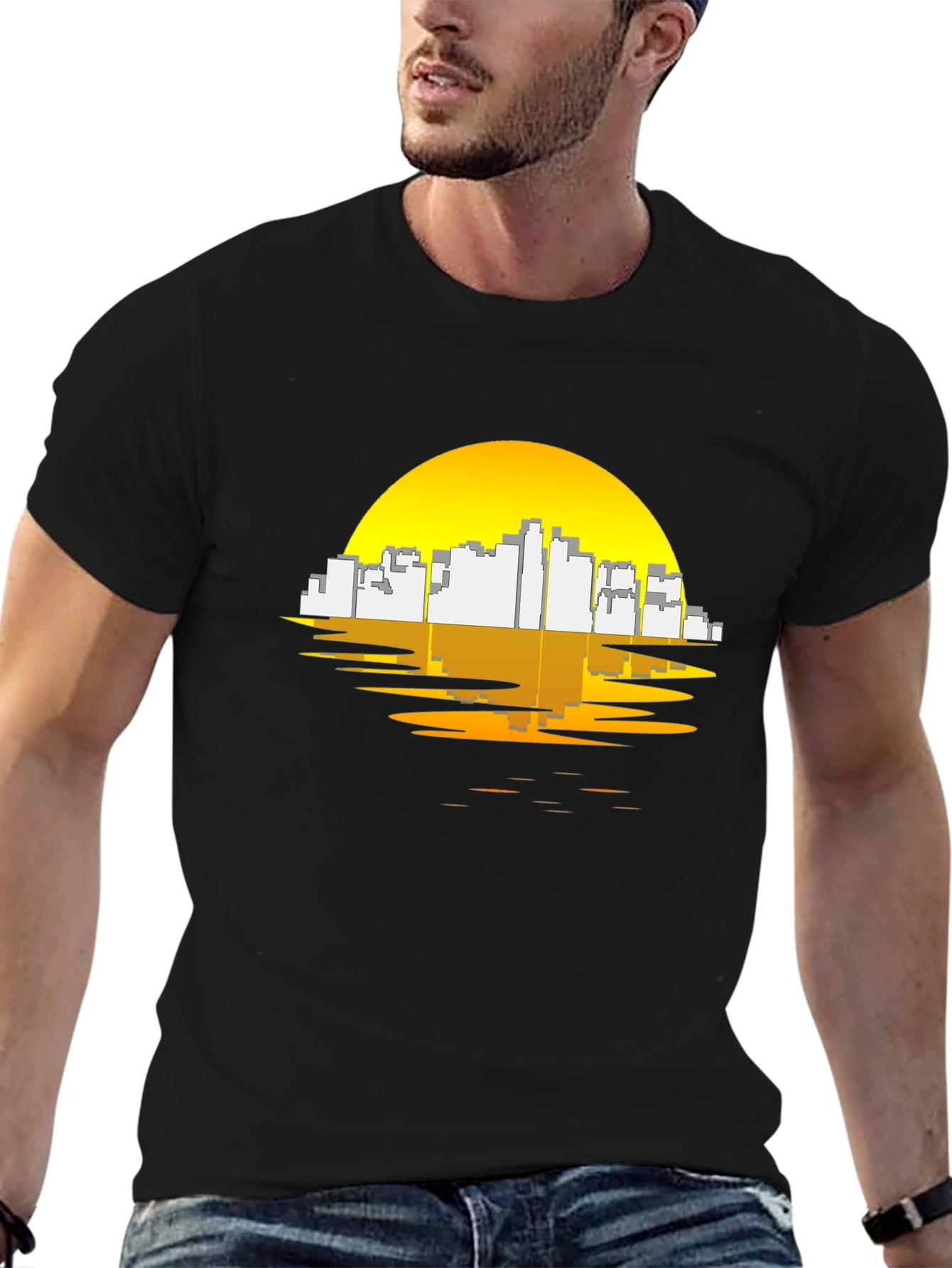 Sunset City Graphic Tee - Black