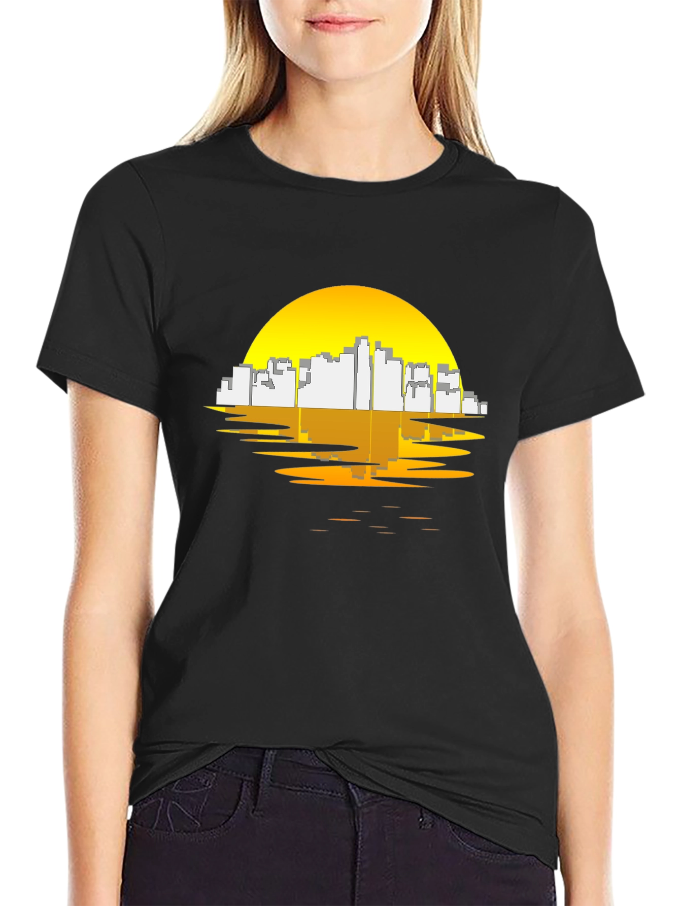 Sunset City Graphic Tee - Black
