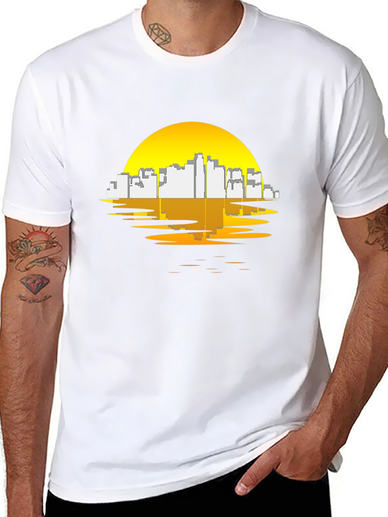 Sunset City Graphic Tee - Black