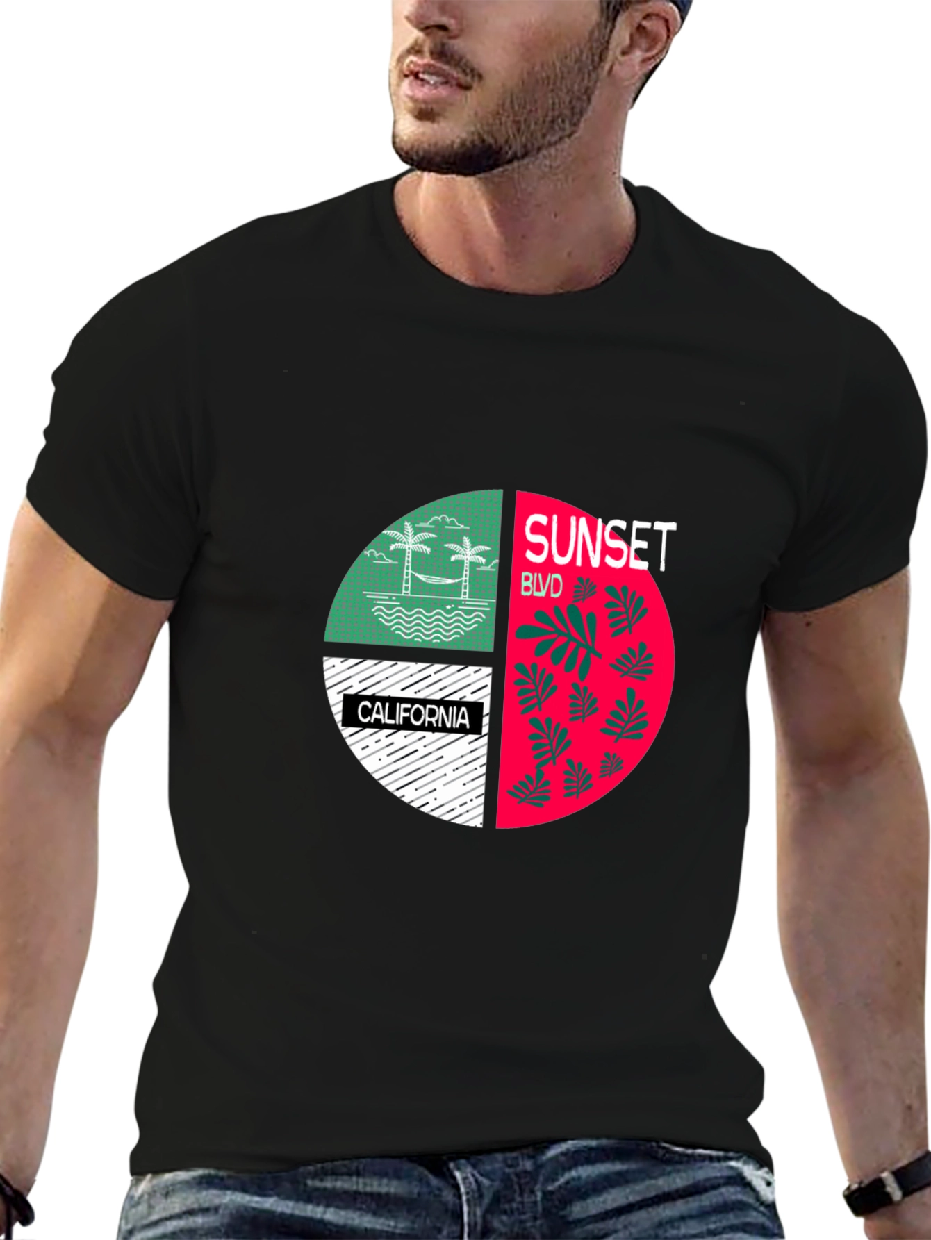 Sunset Blvd California Graphic T-Shirt