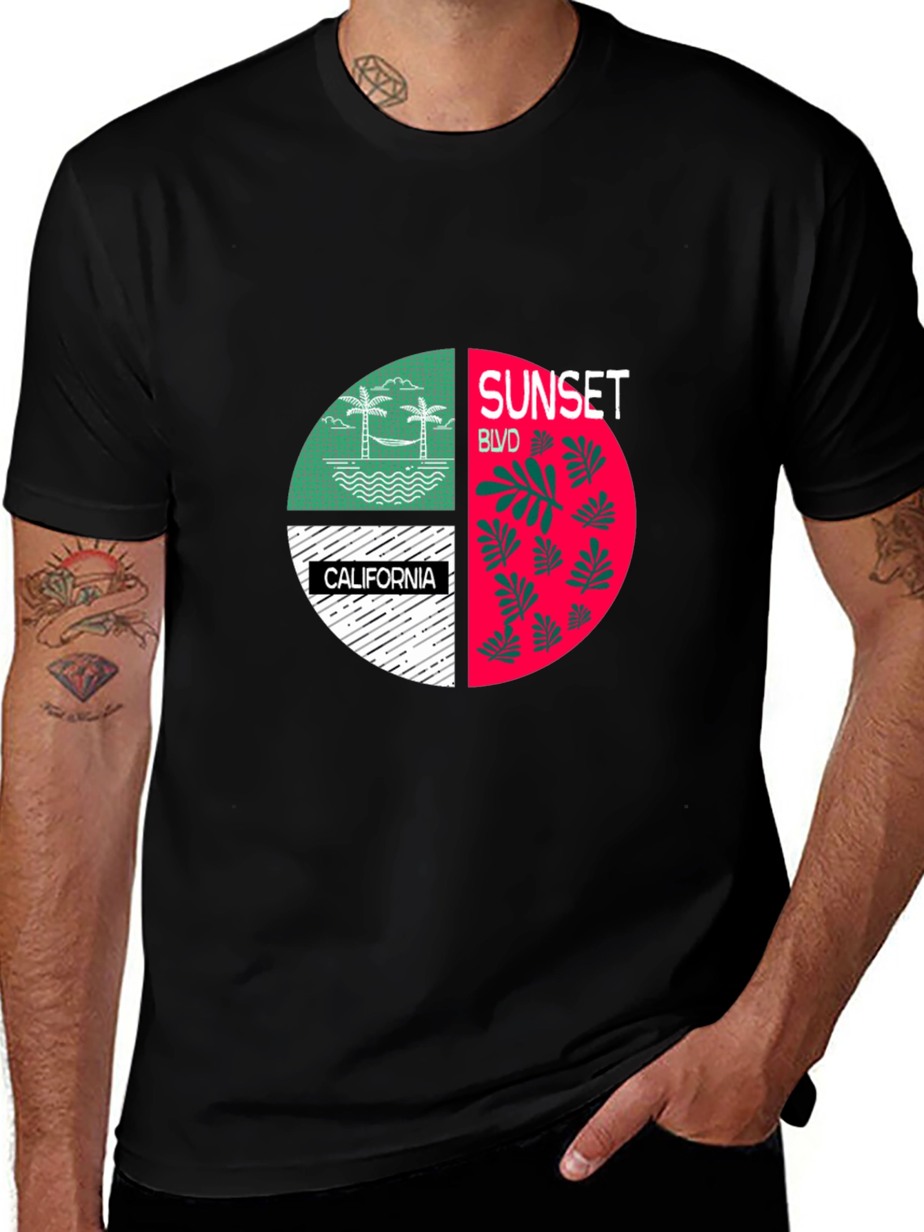 Sunset Blvd California Graphic T-Shirt