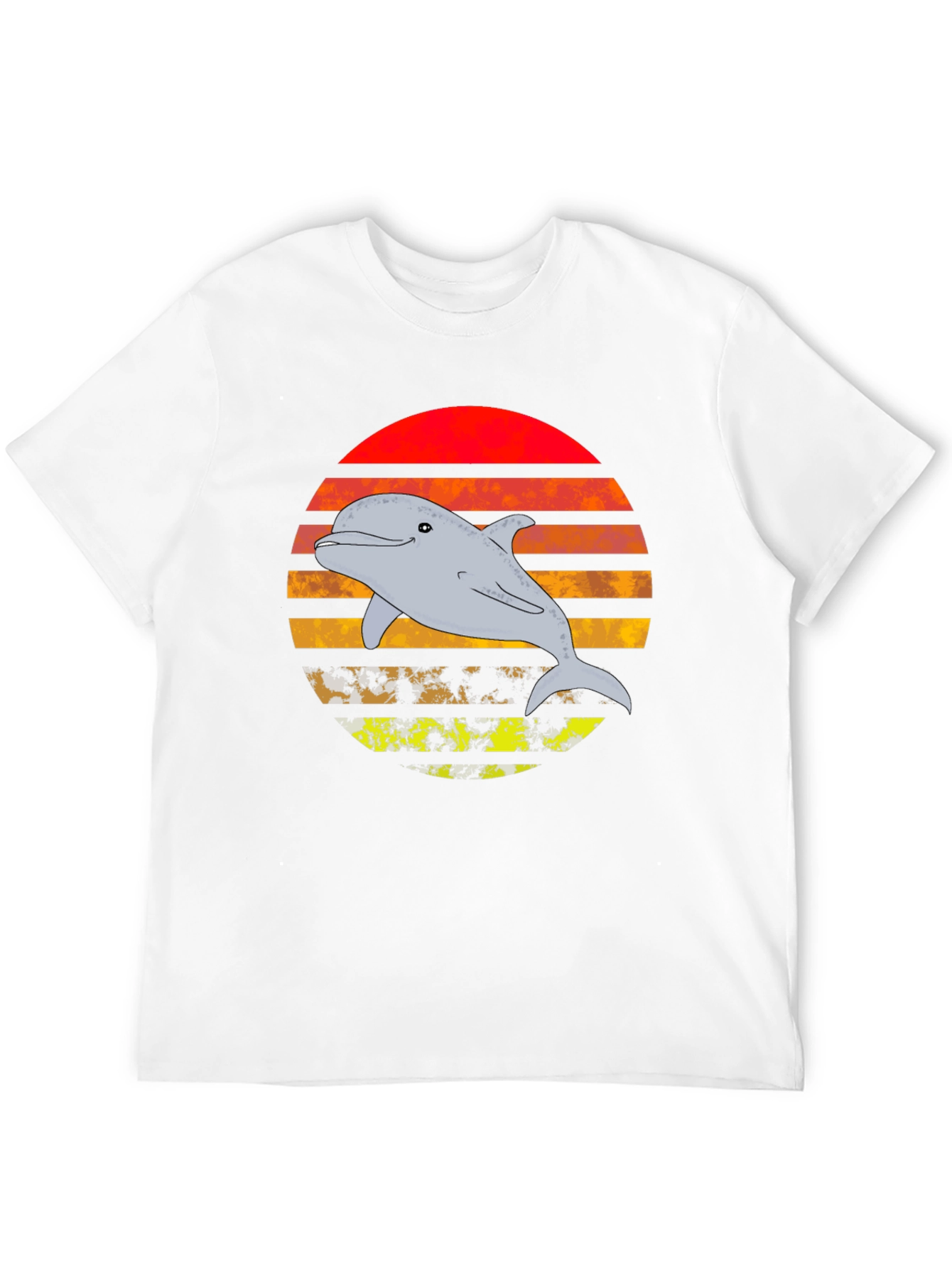 Retro Dolphin Sunset Graphic T-Shirt