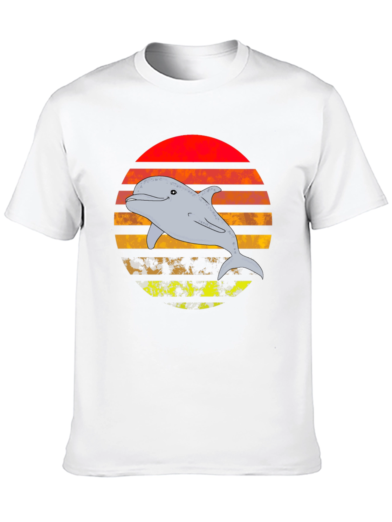 Retro Dolphin Sunset Graphic T-Shirt