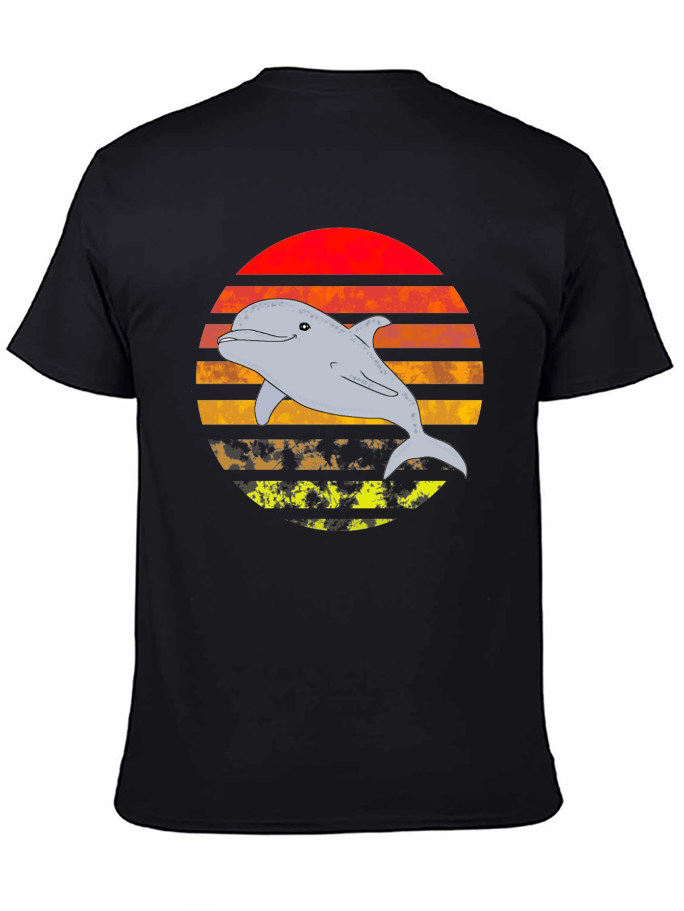 Retro Dolphin Sunset Graphic T-Shirt