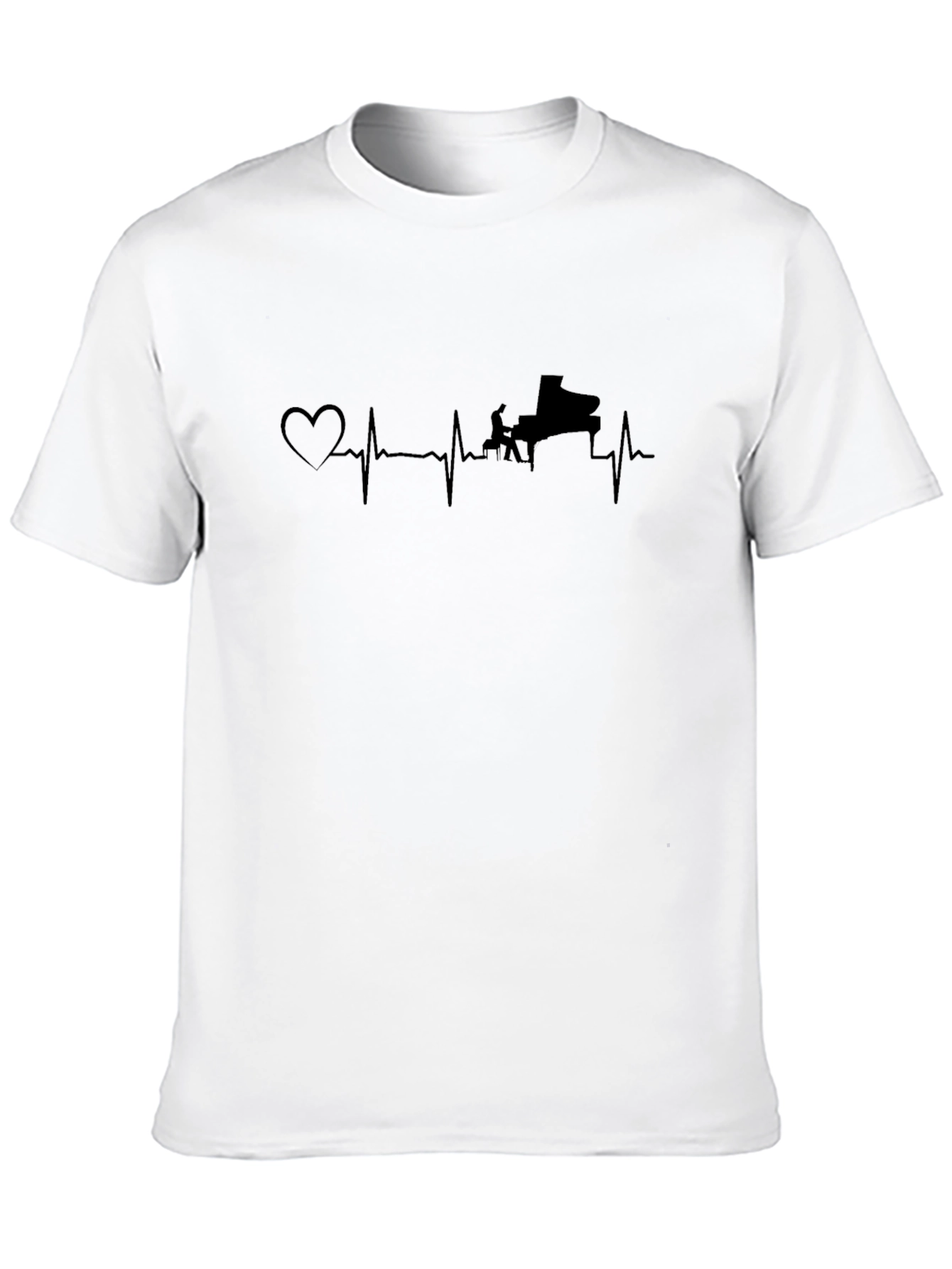 Piano Heartbeat T-Shirt - Musicians Style