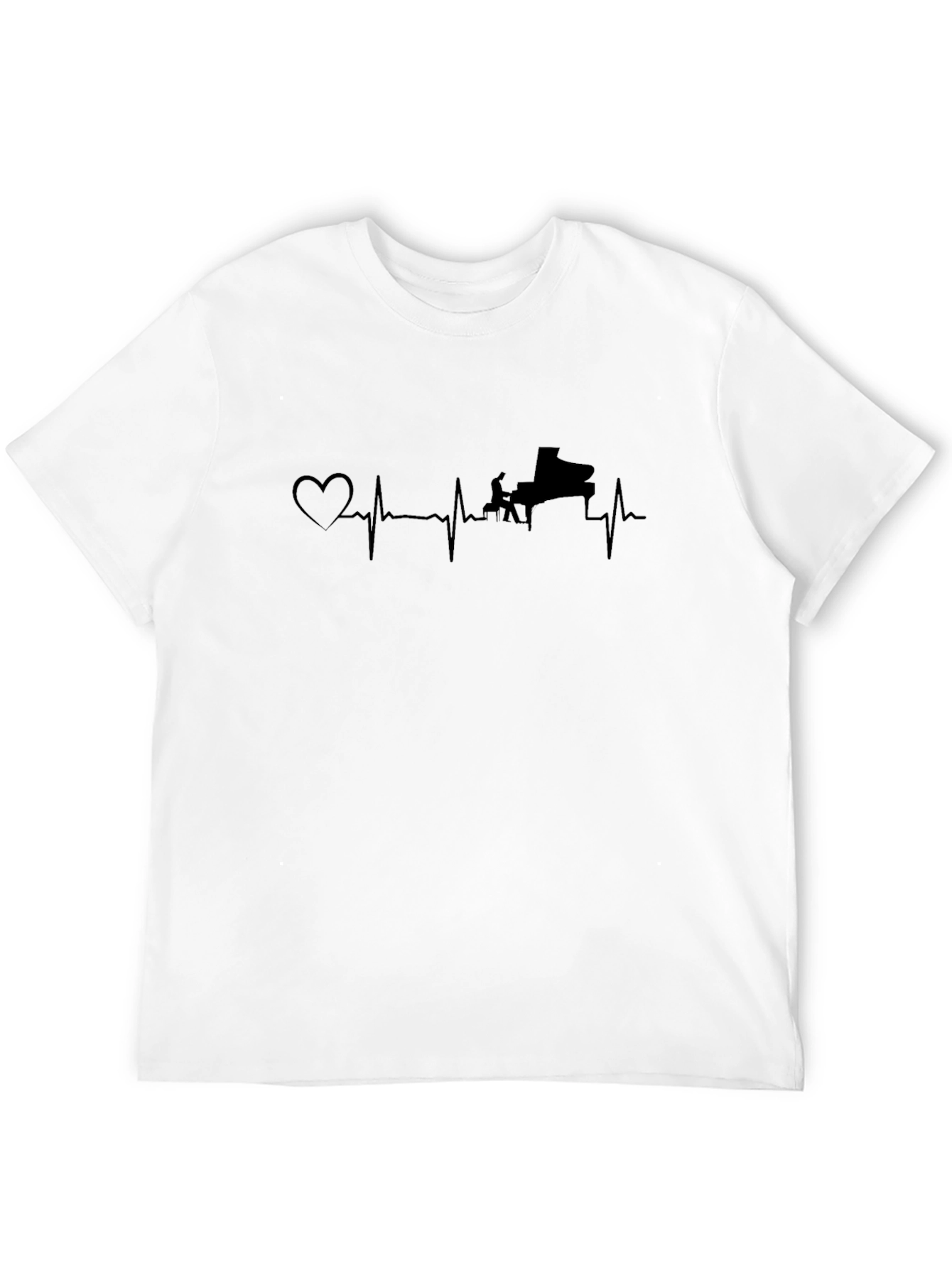 Piano Heartbeat T-Shirt - Musicians Style
