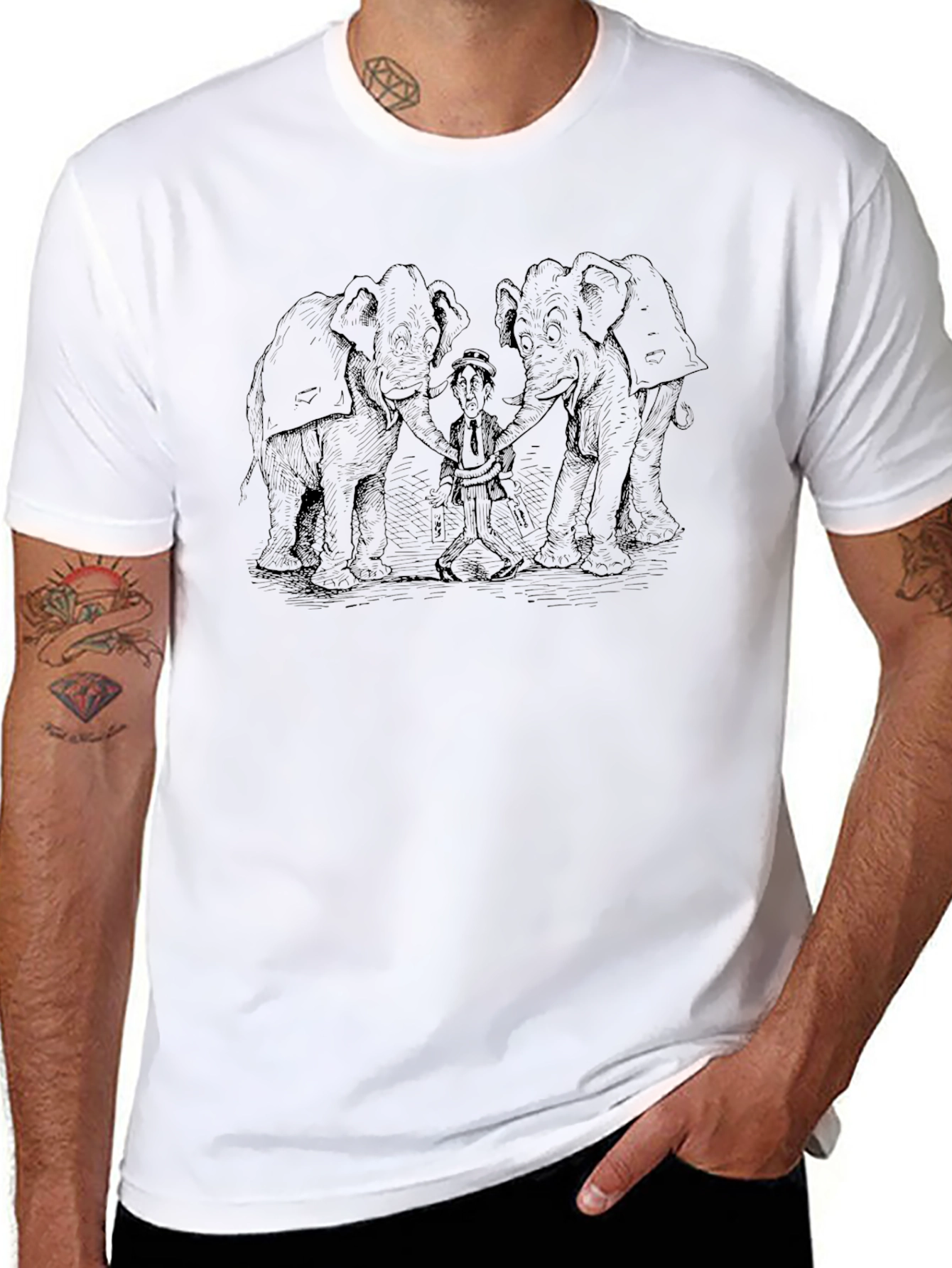 Elephant Squeeze T-Shirt - Classic Cartoon Design