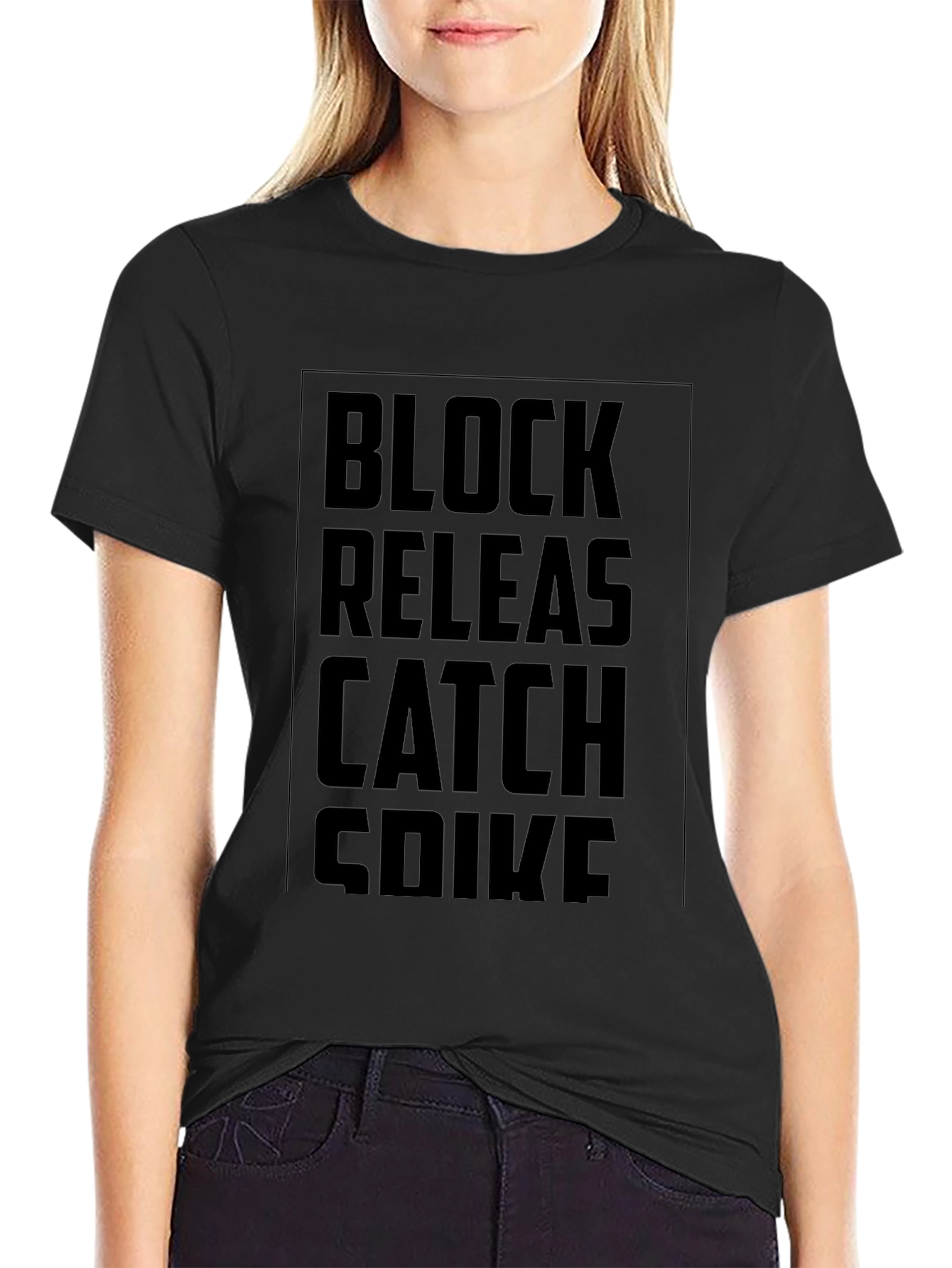 Volleyball Skills Black T-Shirt