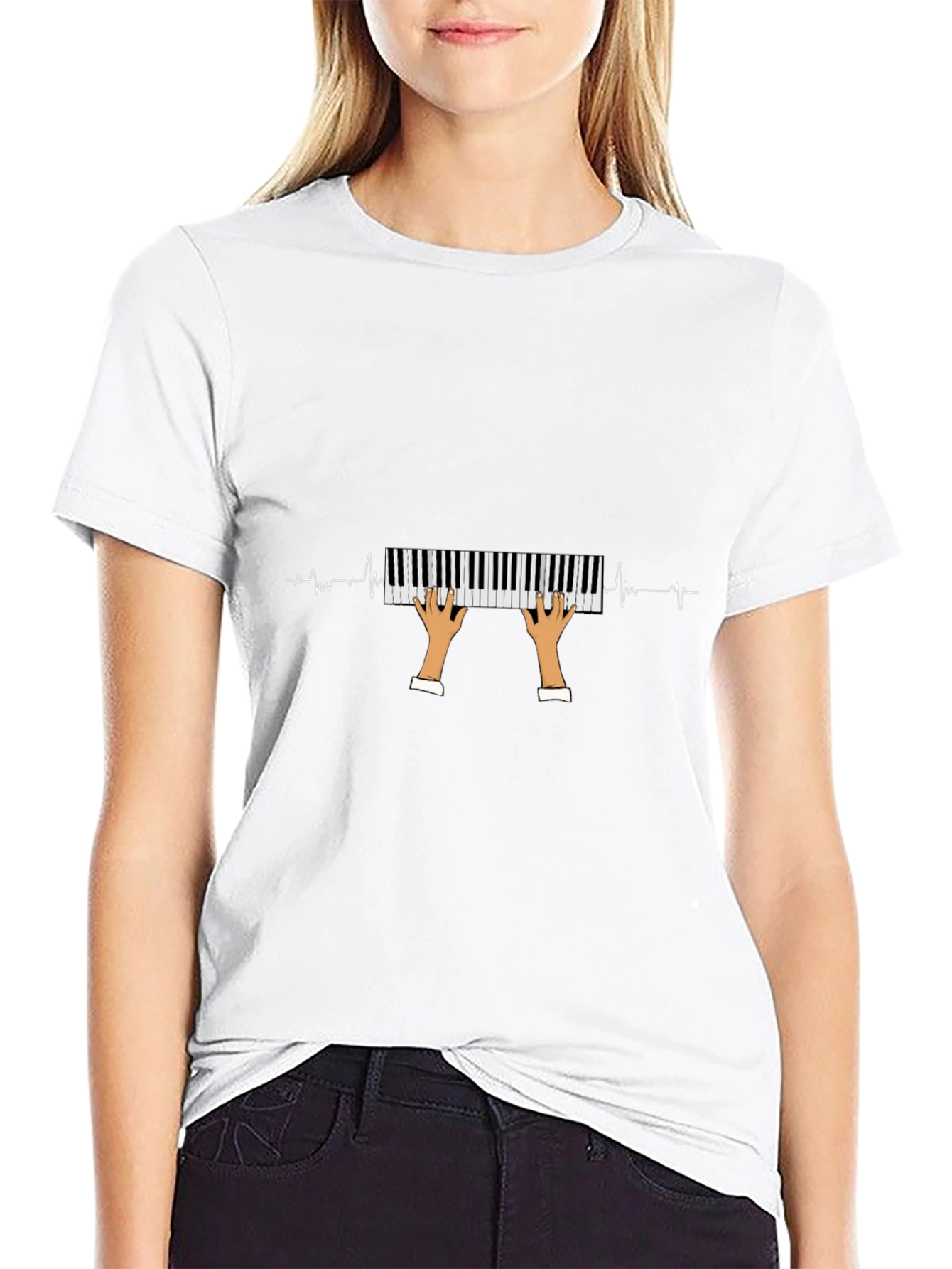 Piano Heartbeat Graphic Tee