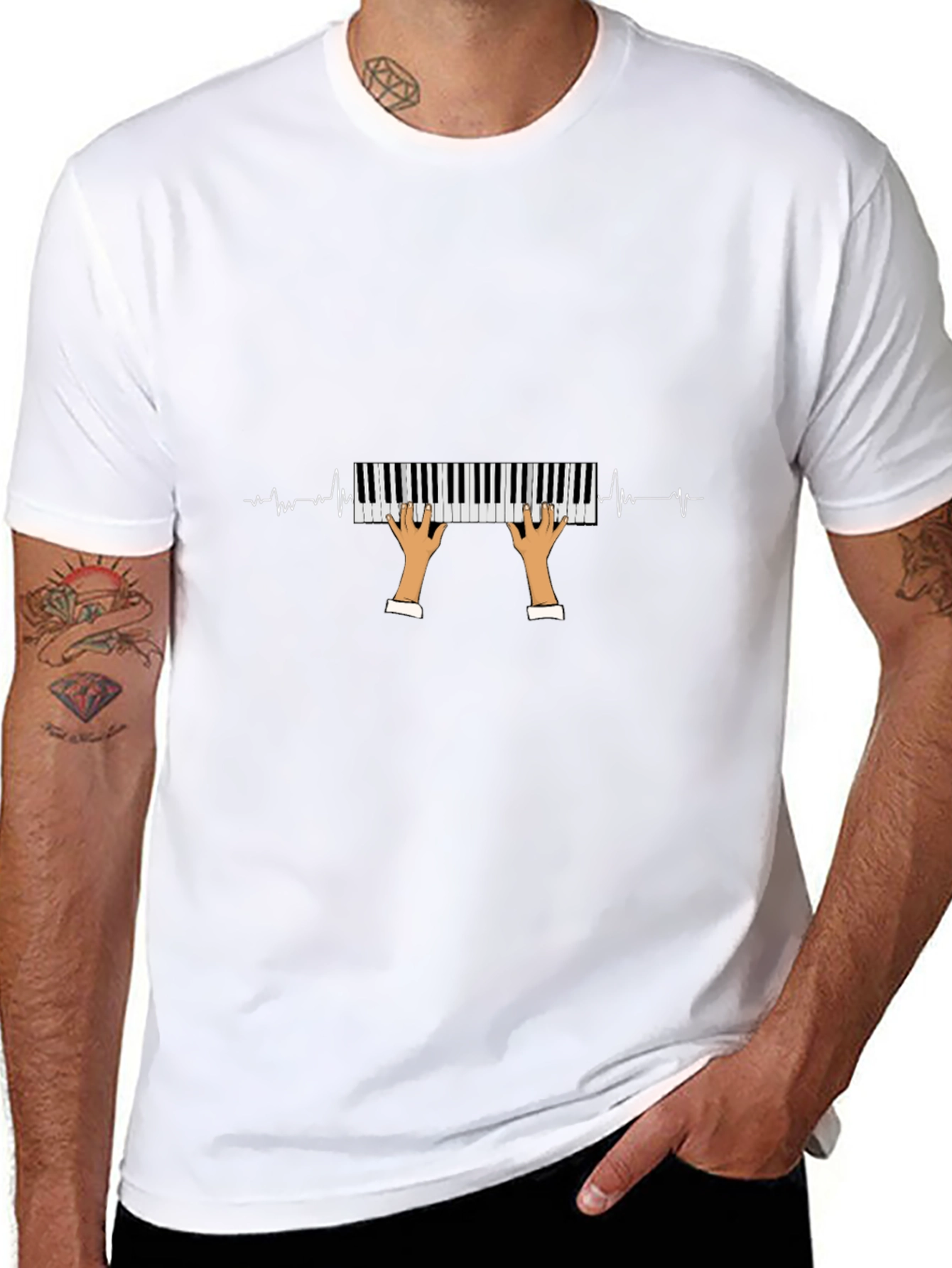 Piano Heartbeat Graphic Tee