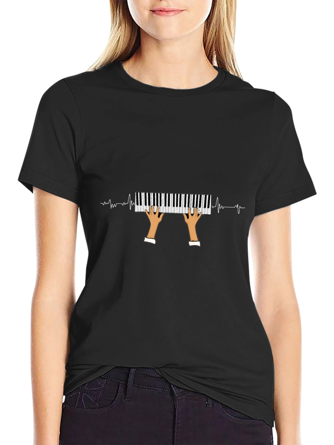 Piano Heartbeat Graphic Tee