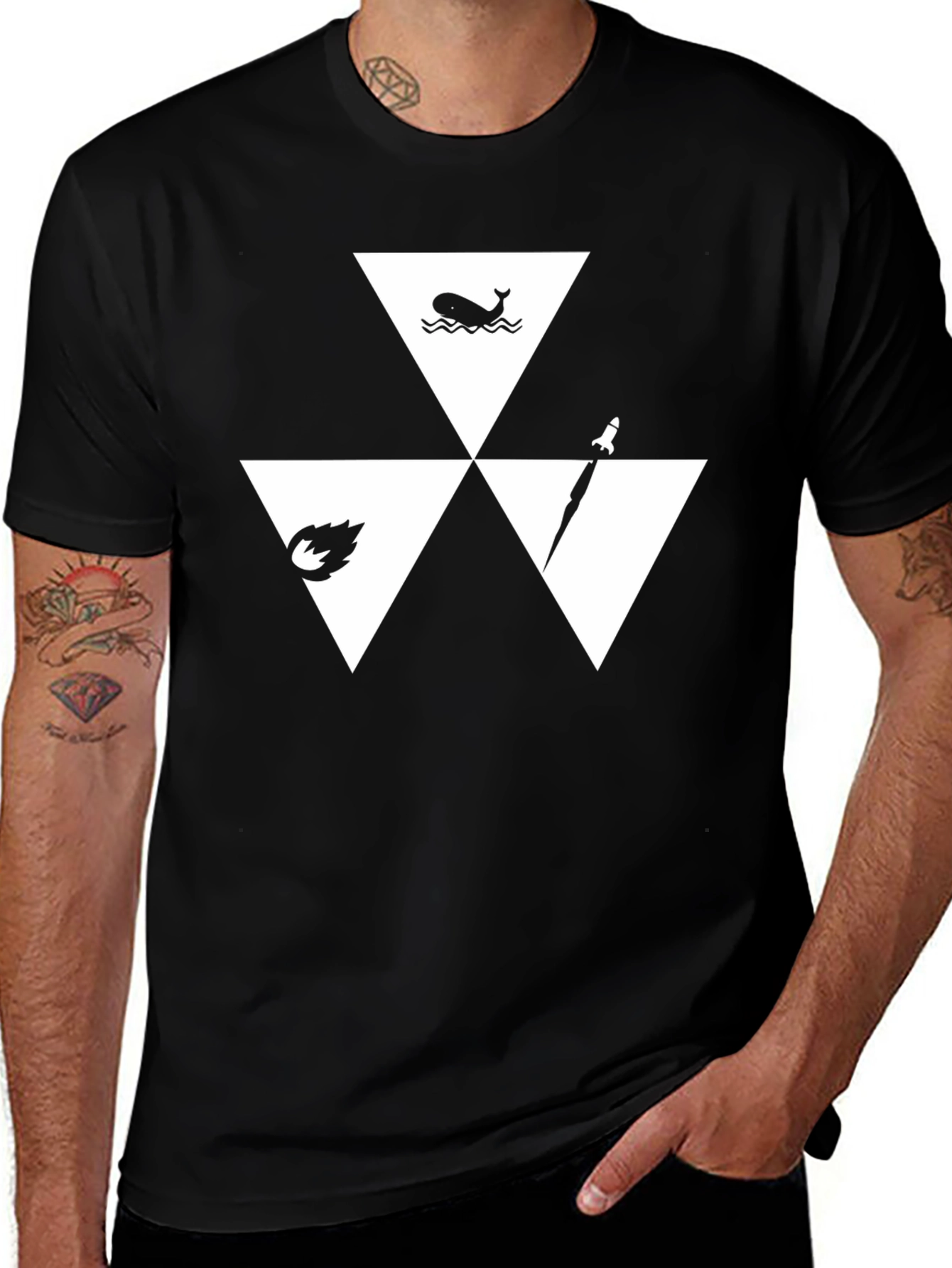 Triforce Elements T-Shirt - Black