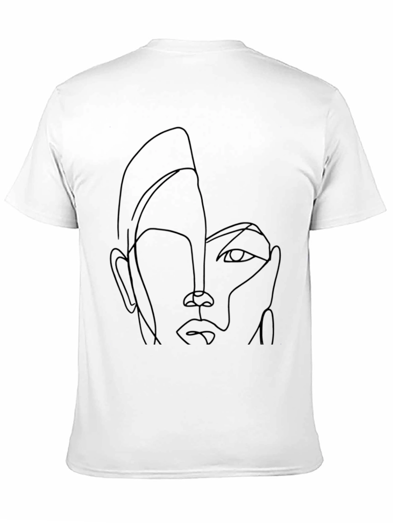 Abstract Face Line Art Black Graphic Tee