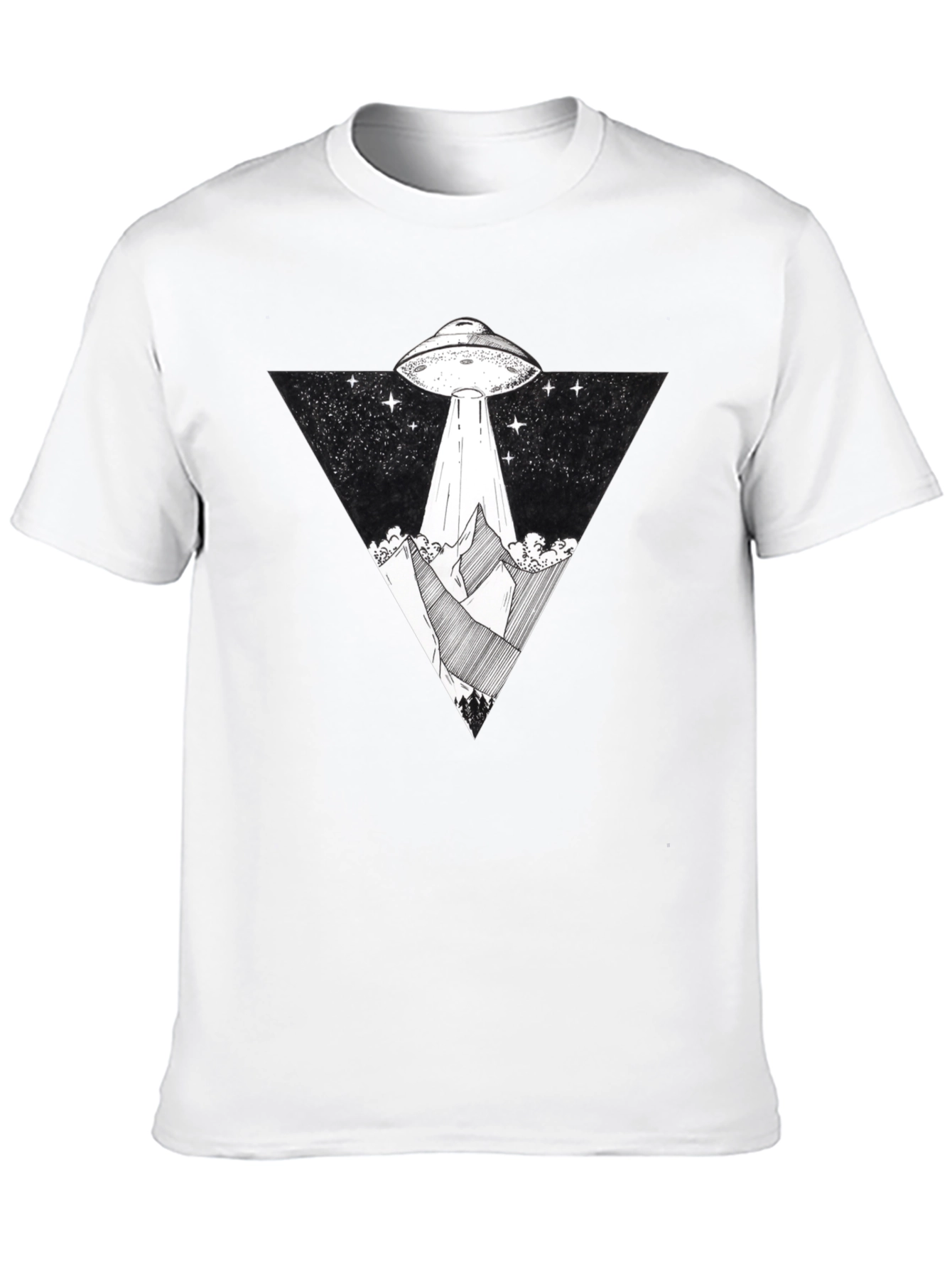 UFO Abduction Graphic Tee - Black T-Shirt