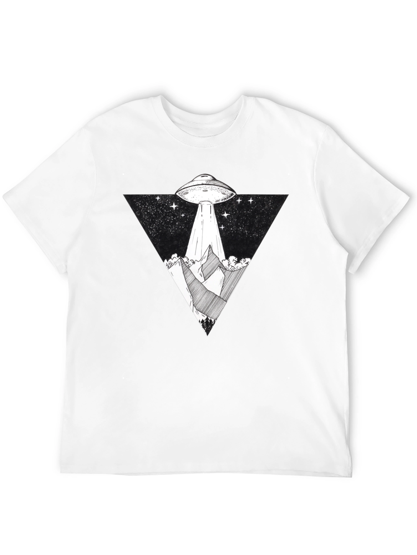 UFO Abduction Graphic Tee - Black T-Shirt