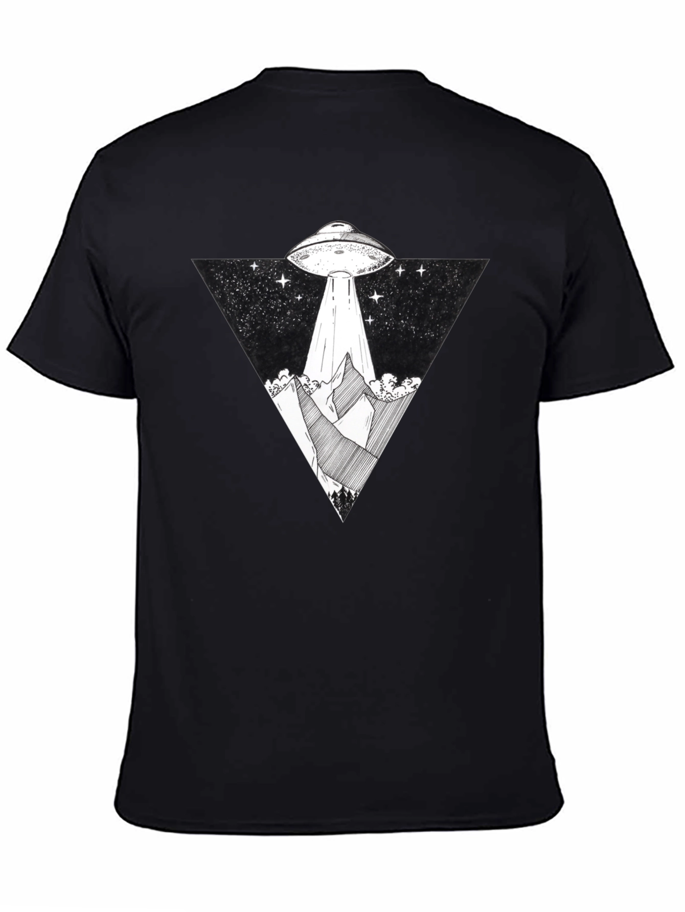 UFO Abduction Graphic Tee - Black T-Shirt
