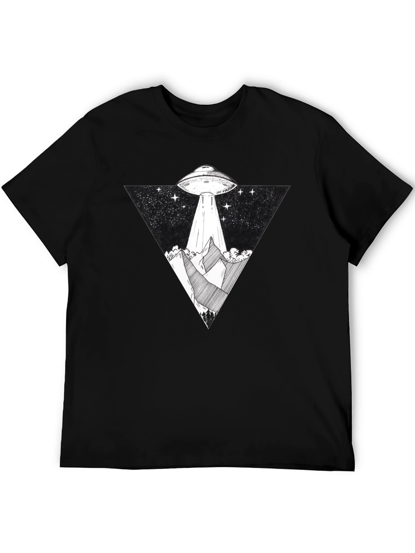 UFO Abduction Graphic Tee - Black T-Shirt