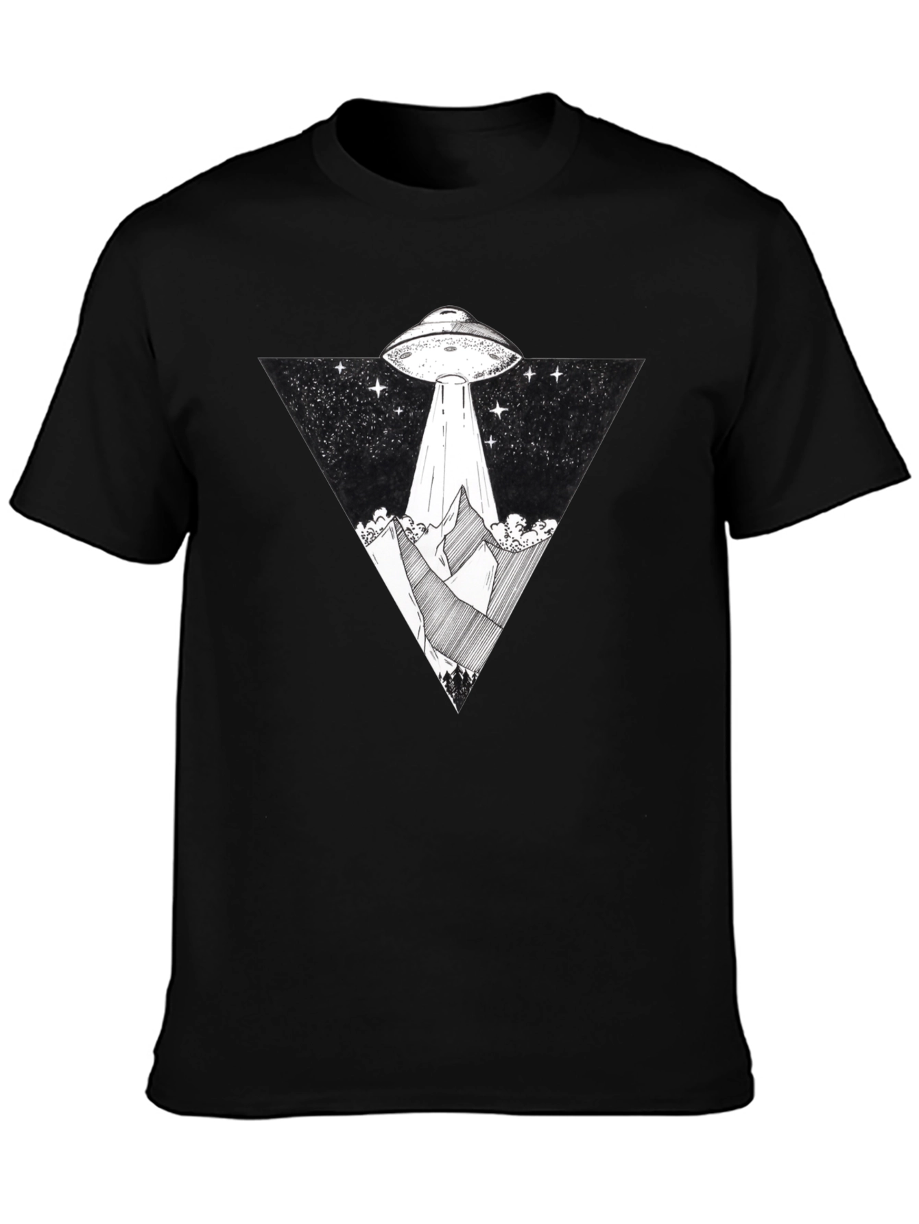 UFO Abduction Graphic Tee - Black T-Shirt