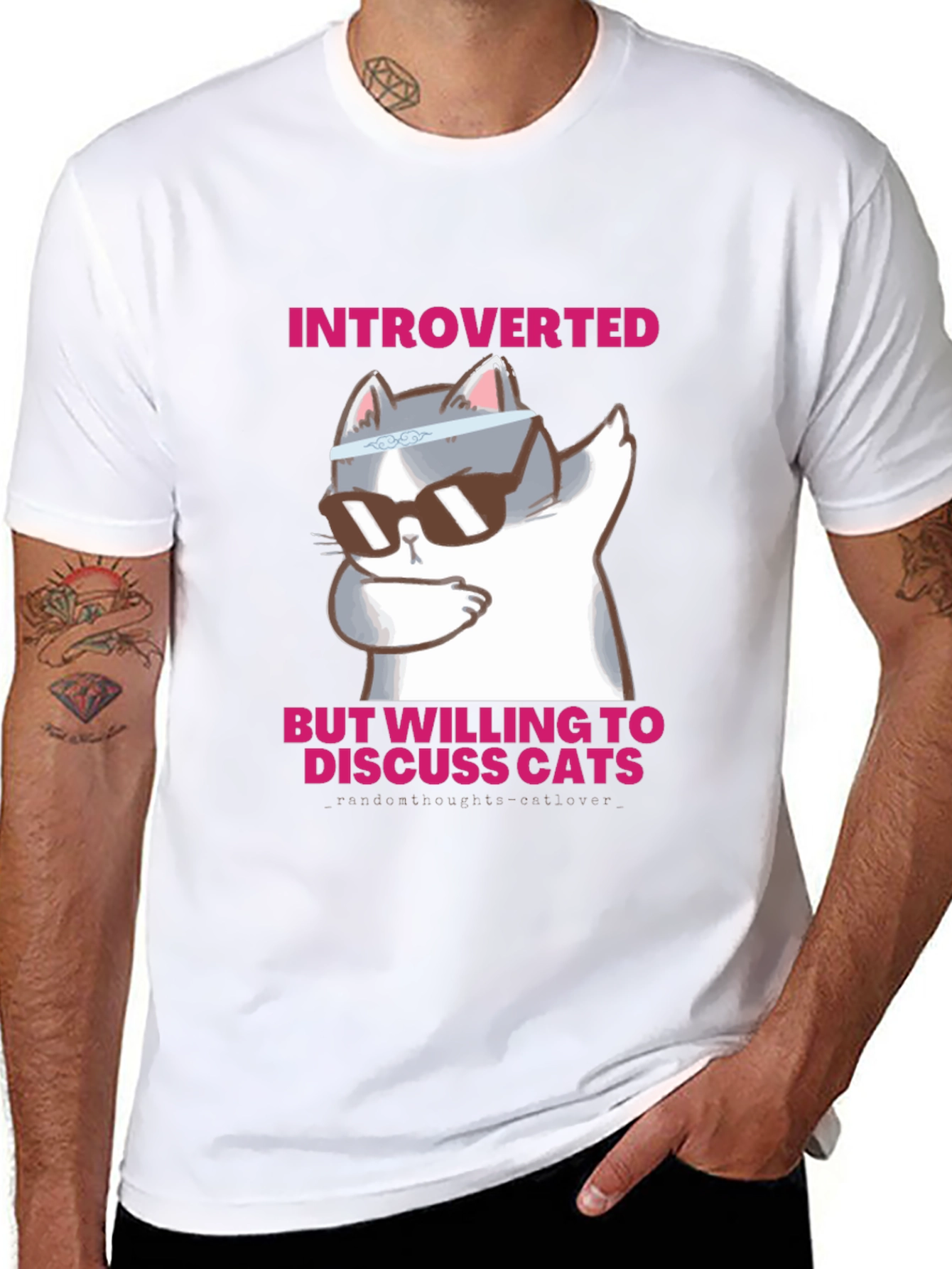 Introverted Cat Lover T-Shirt - Funny Graphic Tee