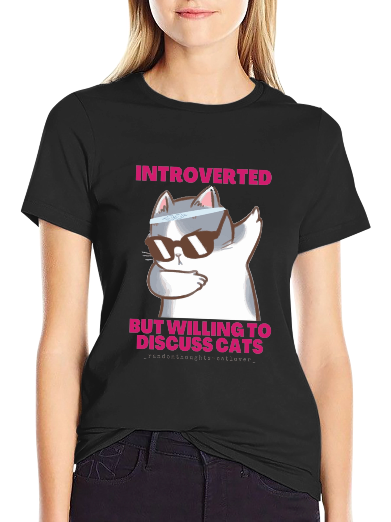 Introverted Cat Lover T-Shirt - Funny Graphic Tee