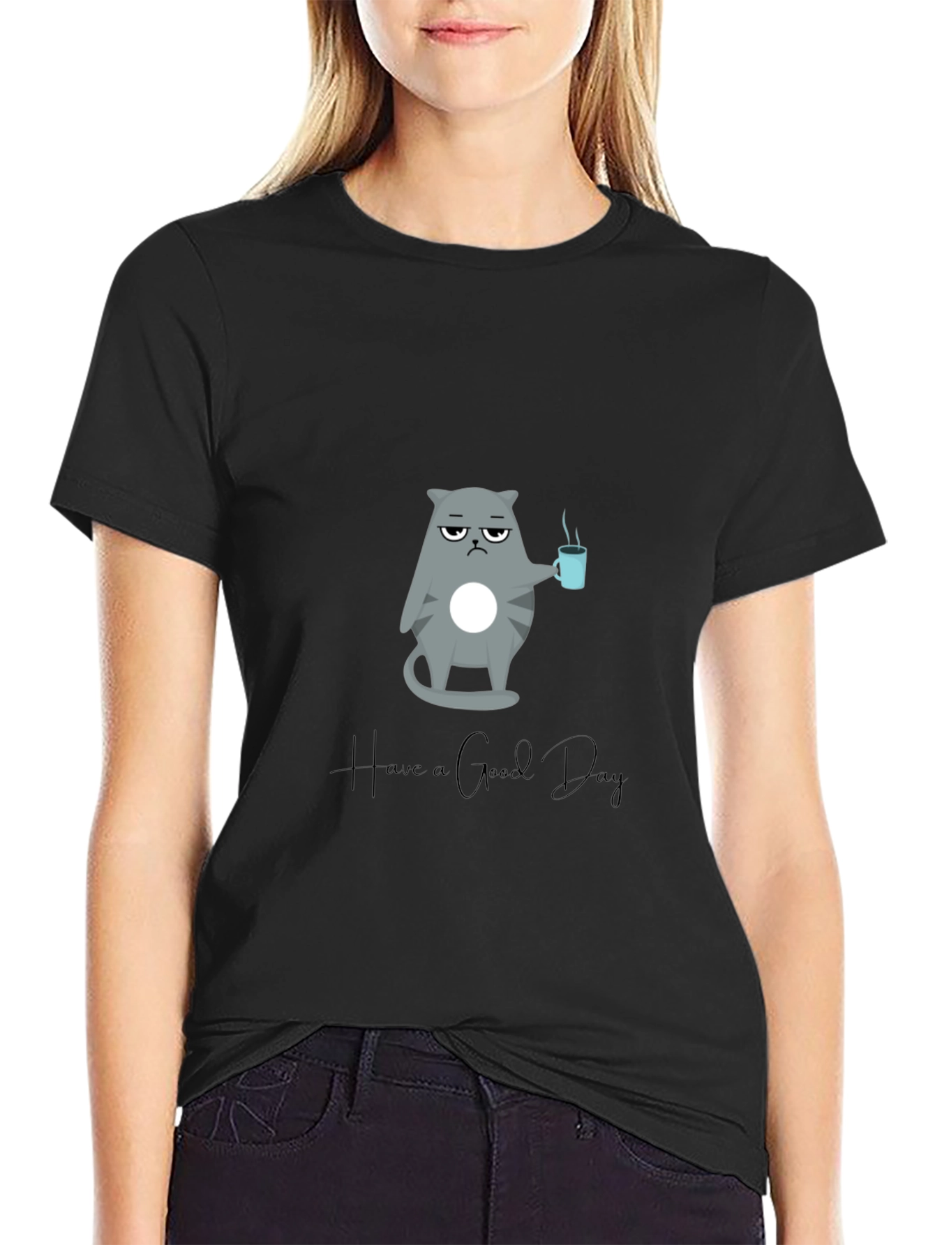 Grumpy Cat Coffee T-Shirt - Have a Good Day